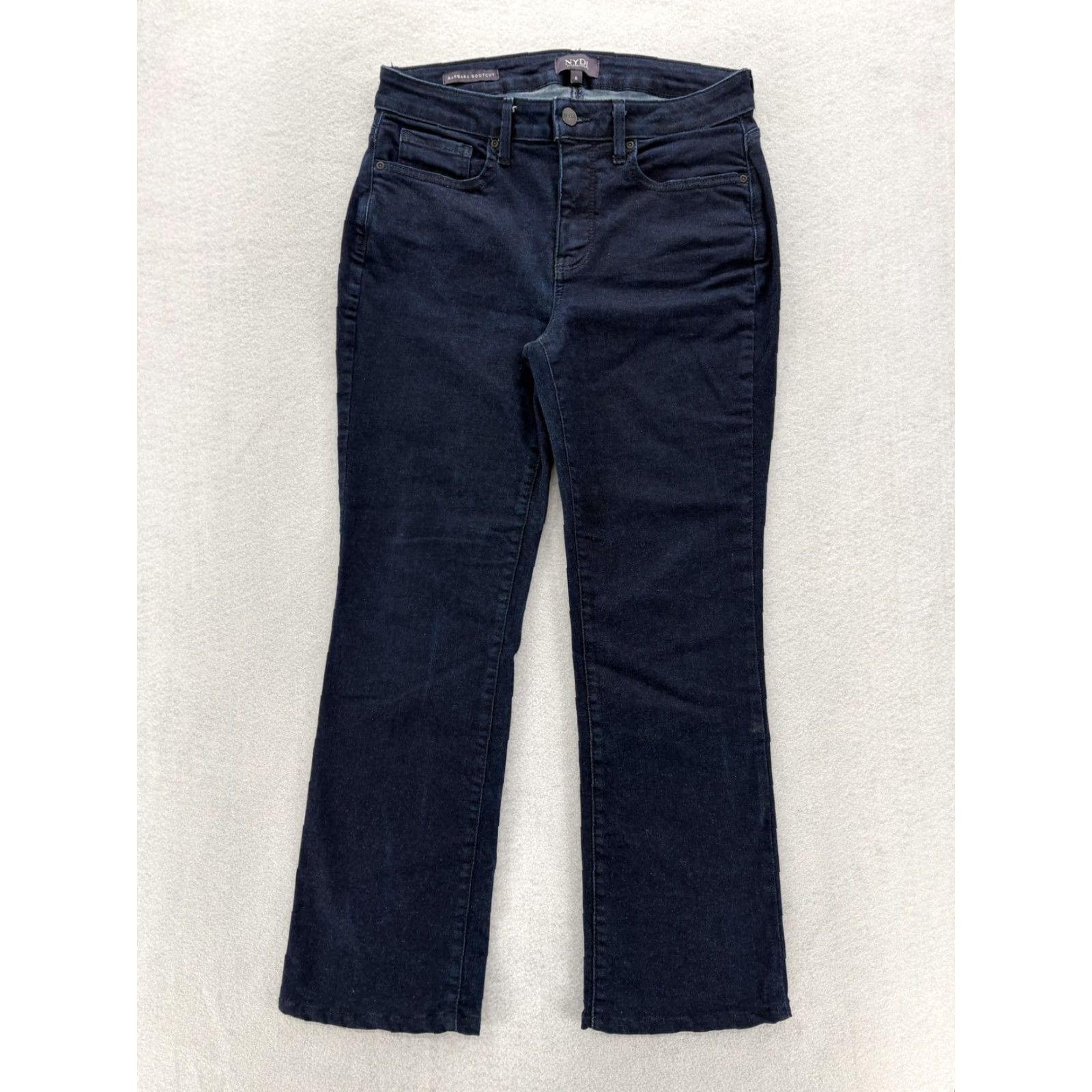 NYDJ NYDJ Barbara Bootcut Jeans Womens 6 Dark Blue Mid Rise Stretch Denim Lift Tuck 5-Pocket Zipper Button Size 28" / US 6 / IT 42 - 2 Thumbnail