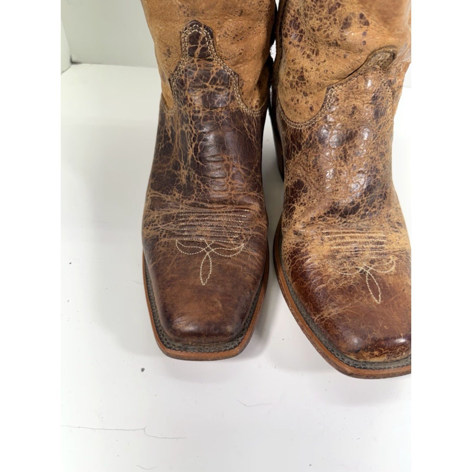 Justin Boots Justin Bent Rail Wildwood Boots Women 10 B Brown Leather Crackled Western BRL122 Size US 10 / IT 40 - 3 Thumbnail