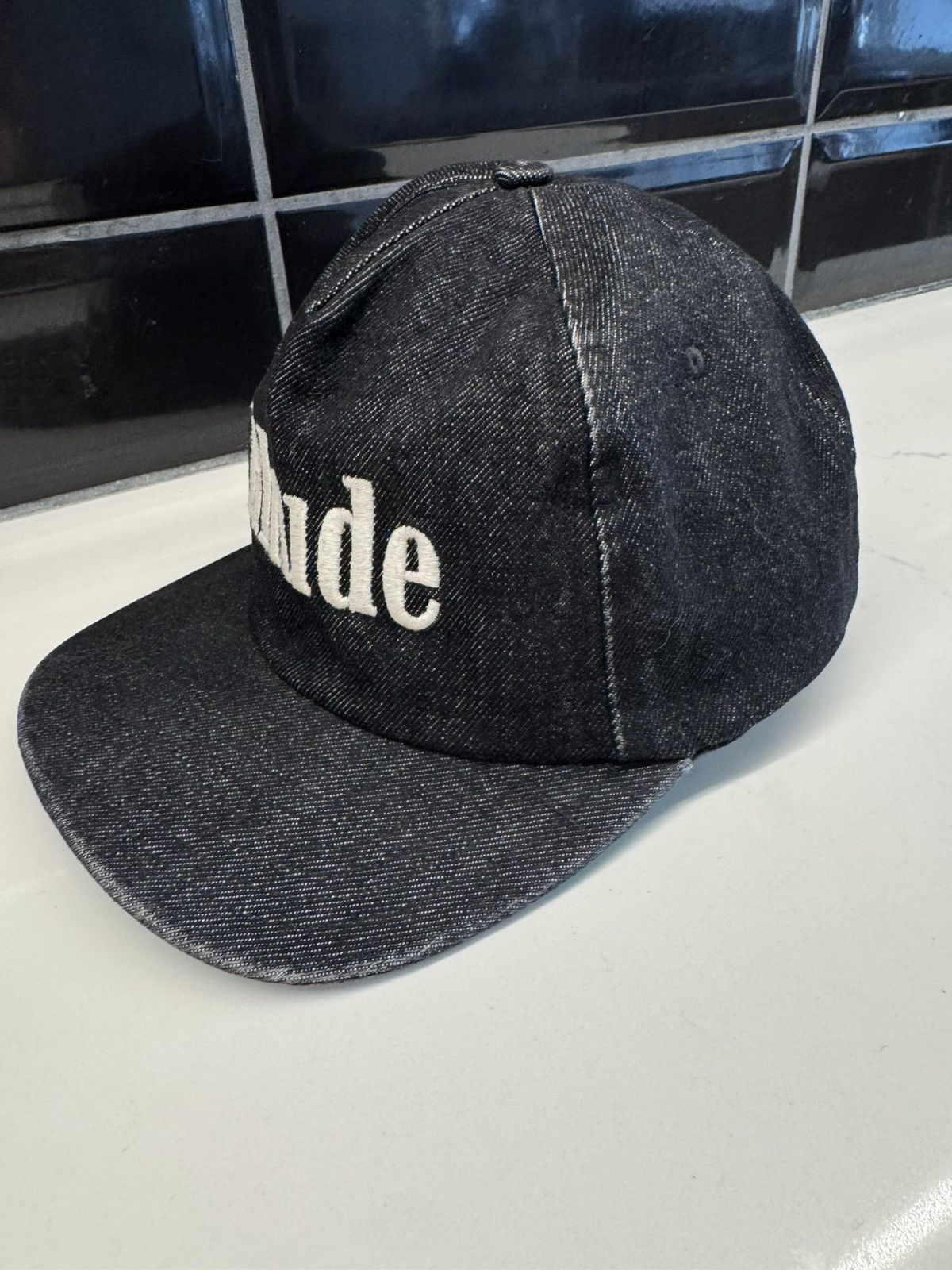 Rhude Rhude Logo Hat – Black Denim Vintage Embroidered Cap Size ONE SIZE - 9 Thumbnail