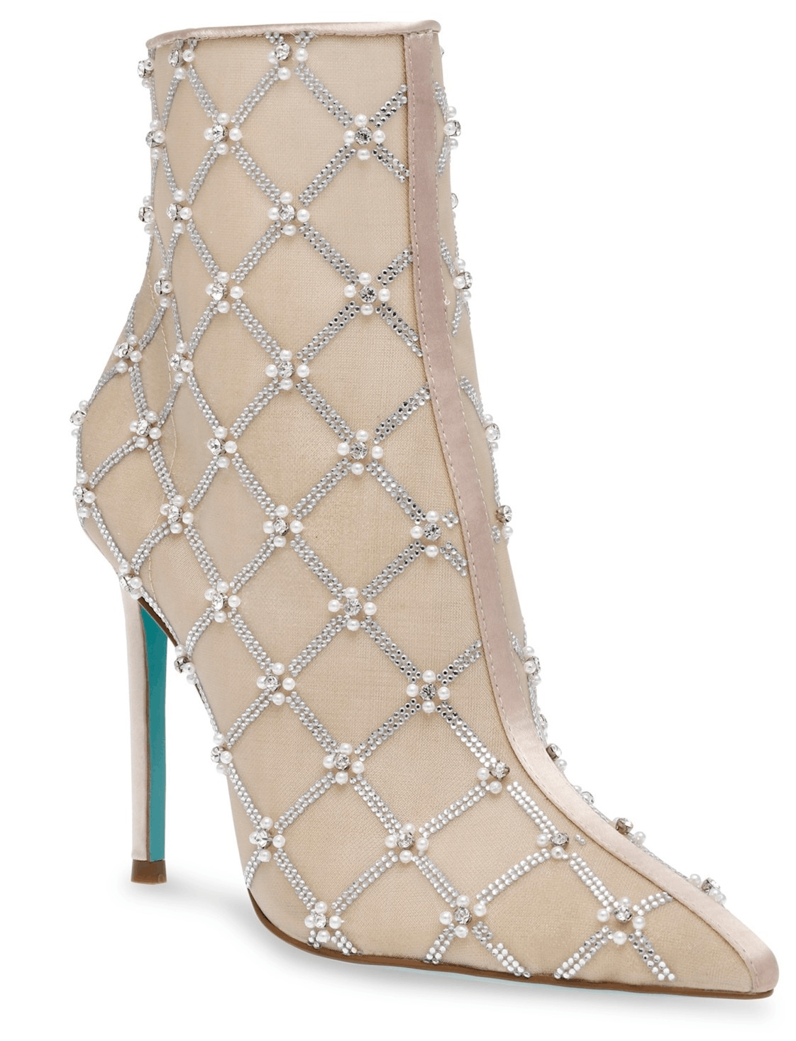 Betsey Johnson Betsey Johnson Lark Nude Mesh Rhinestone Pearl Ankle Booties Size US 5.5 / IT 35.5 - 5 Thumbnail