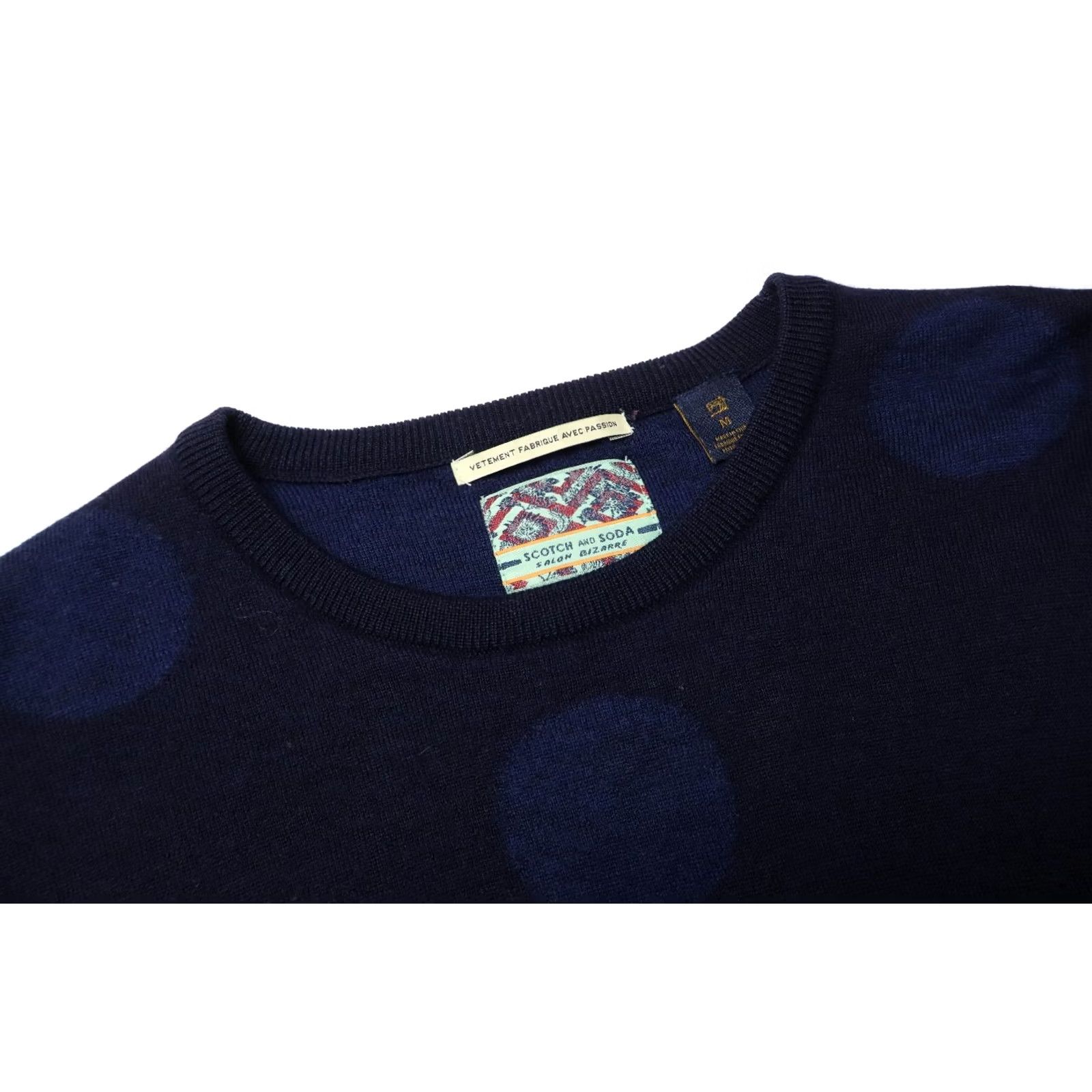Scotch & Soda SCOTCH & SODA Jumper Men's MEDIUM Blue Pure Merino Wool Crew Neck Patterned Size US M / EU 48-50 / 2 - 4 Thumbnail