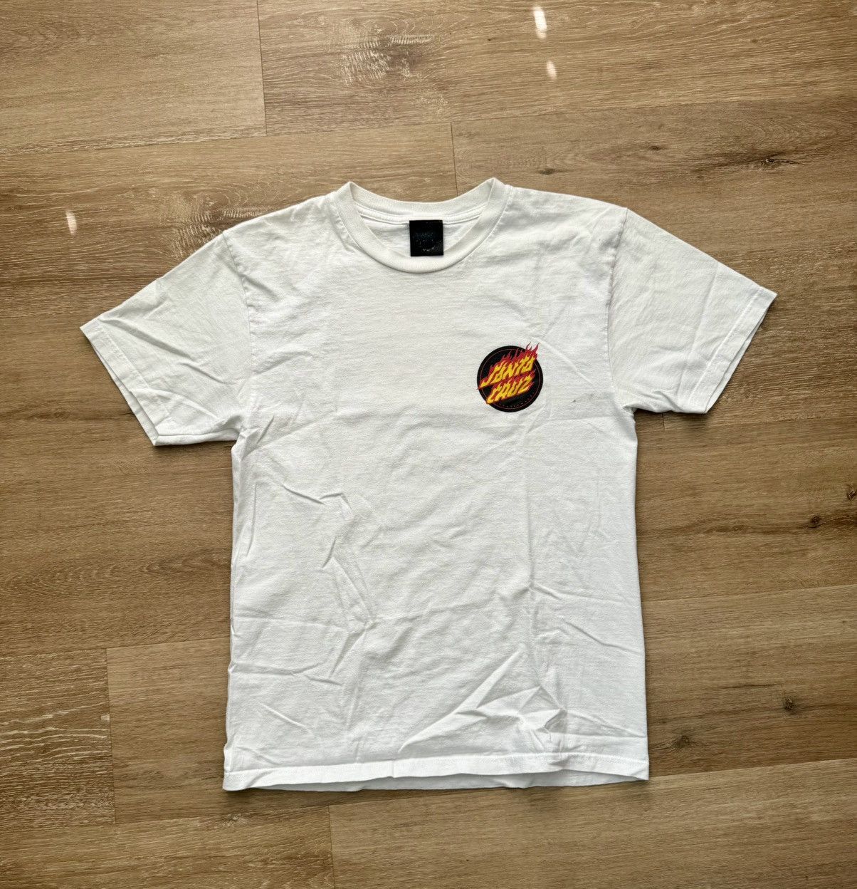 Santa Cruz Skateboards × Vintage Flaming Logo SANTA CRUZ Double Sided Skate Tshirt Medium Size US M / EU 48-50 / 2 - 2 Thumbnail