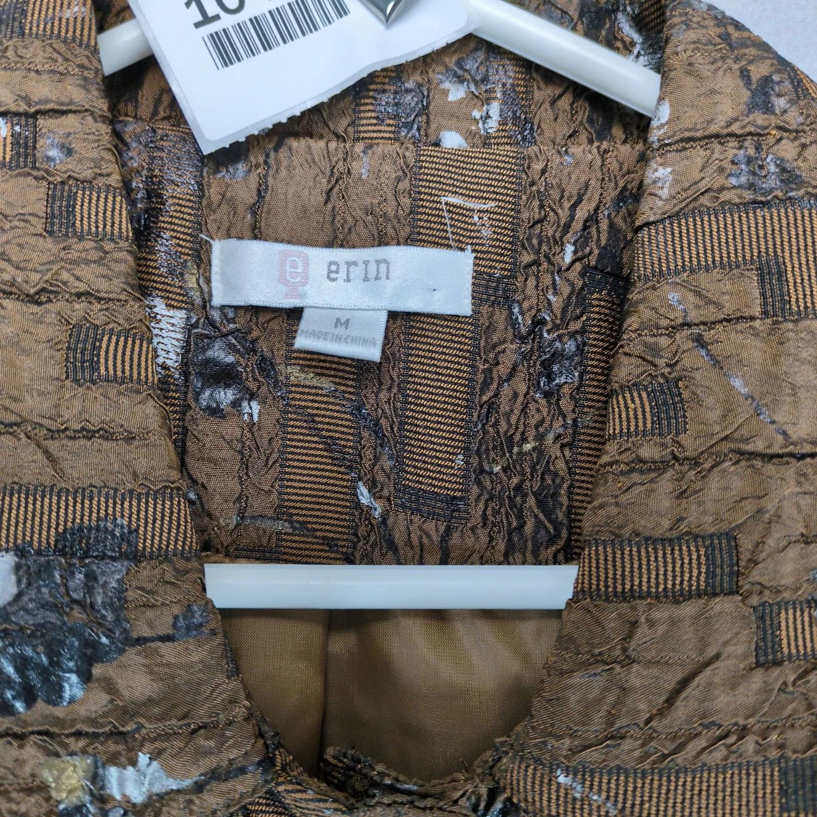 Other Erin Jacket Womens M Brown Textured Metallic Button Collared Size M / US 6-8 / IT 42-44 - 4 Thumbnail
