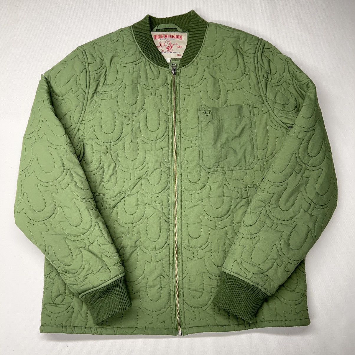 True Religion True Religion Jacket Green Light Bomber Stitch Repeat Logo Size US L / EU 52-54 / 3 - 2 Thumbnail