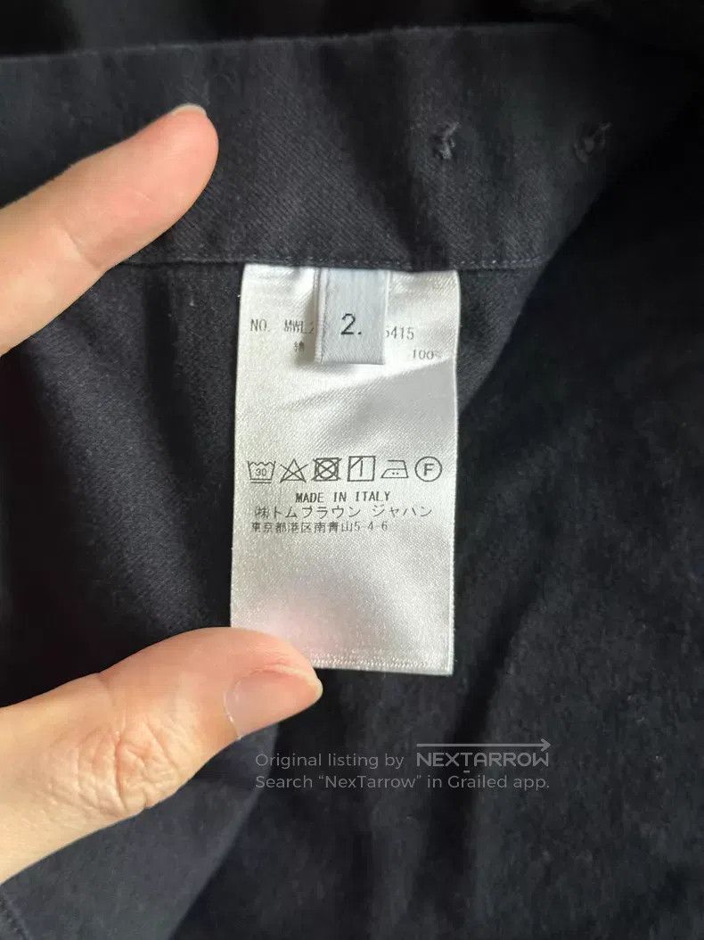 Thom Browne Thom Browne Navy Striped Shirt with Cuffs Size US M / EU 48-50 / 2 - 5 Thumbnail