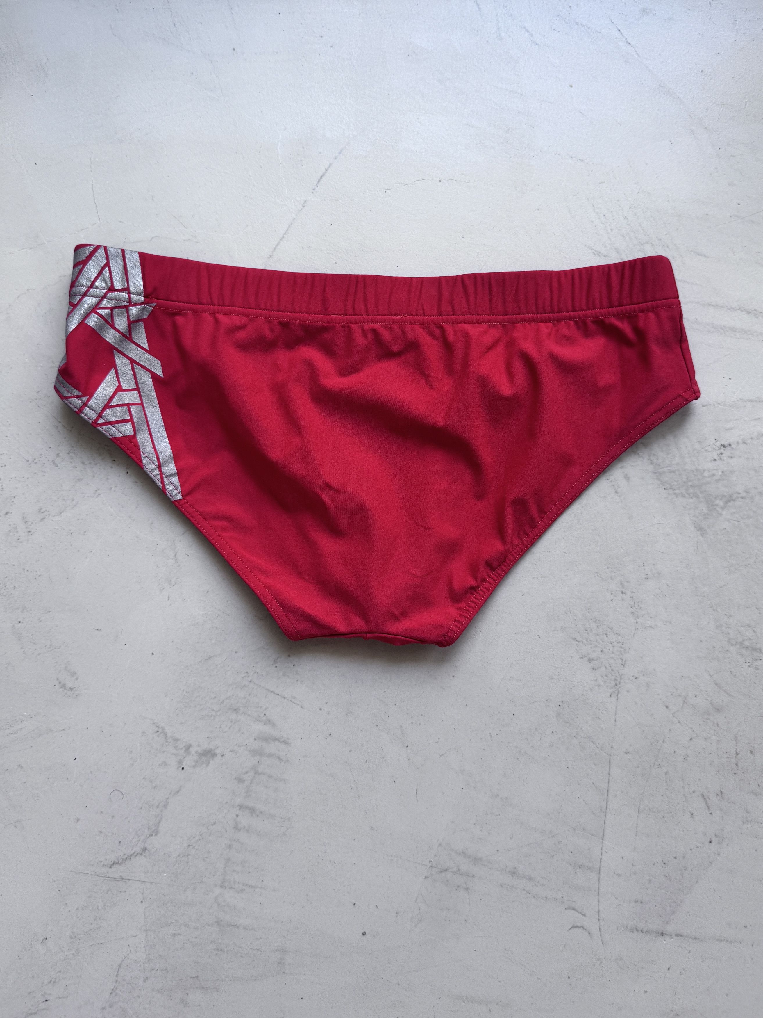 Dior Dior Homme Red with Silver Geometric Print Swim Brief Slip Size US 30 / EU 46 - 2 Thumbnail