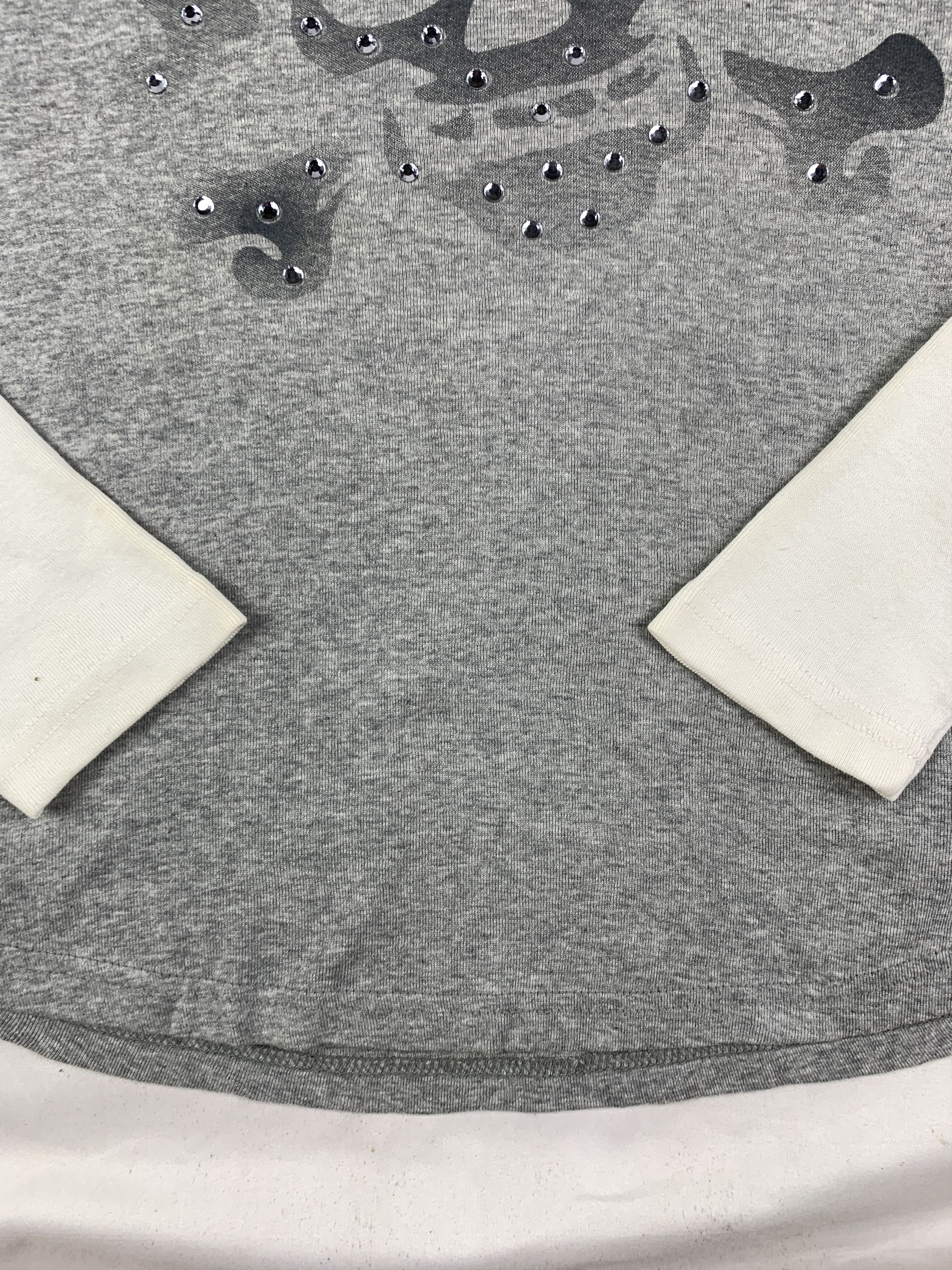 Japanese Brand HILLHOUSE Skull Rhinestones Raglan Tee (S) Size S / US 4 / IT 40 - 5 Thumbnail