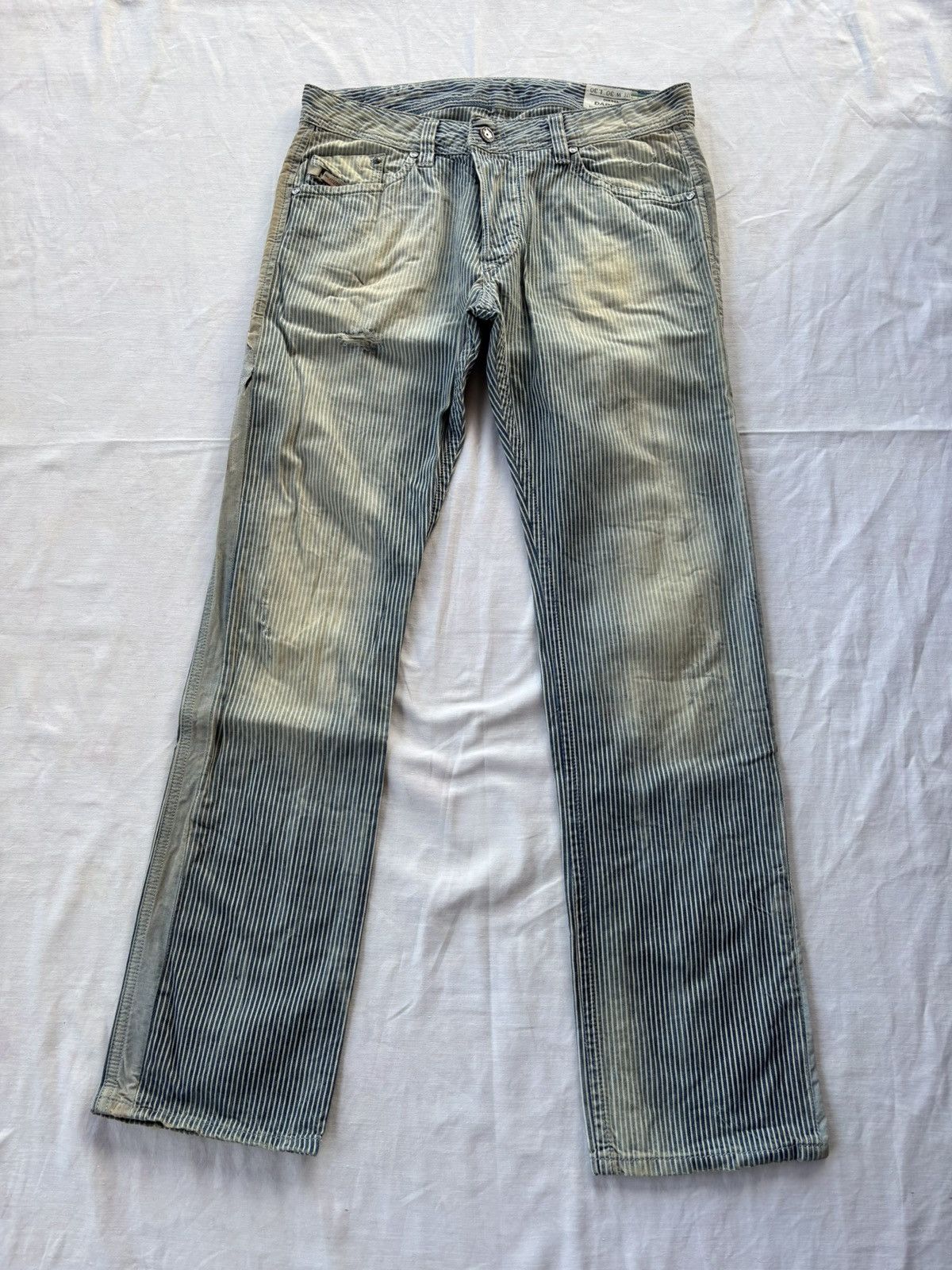 Diesel BUY IT NOW🔥DIESEL DARRON FADED STRIPE DISTRESSED DENIM JEANS Size US 31 - 1 Thumbnail