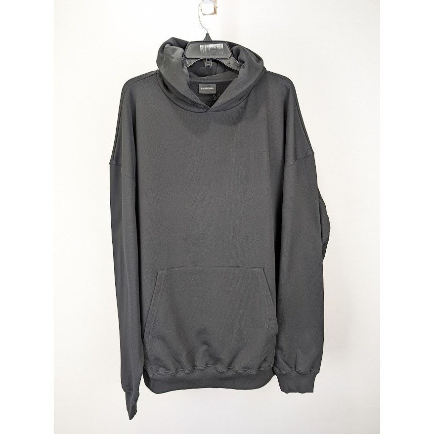 Balenciaga o1rshd1 Q:2 / Large Fit Hoodie in Black/White Size US XS / EU 42 / 0 - 4 Thumbnail