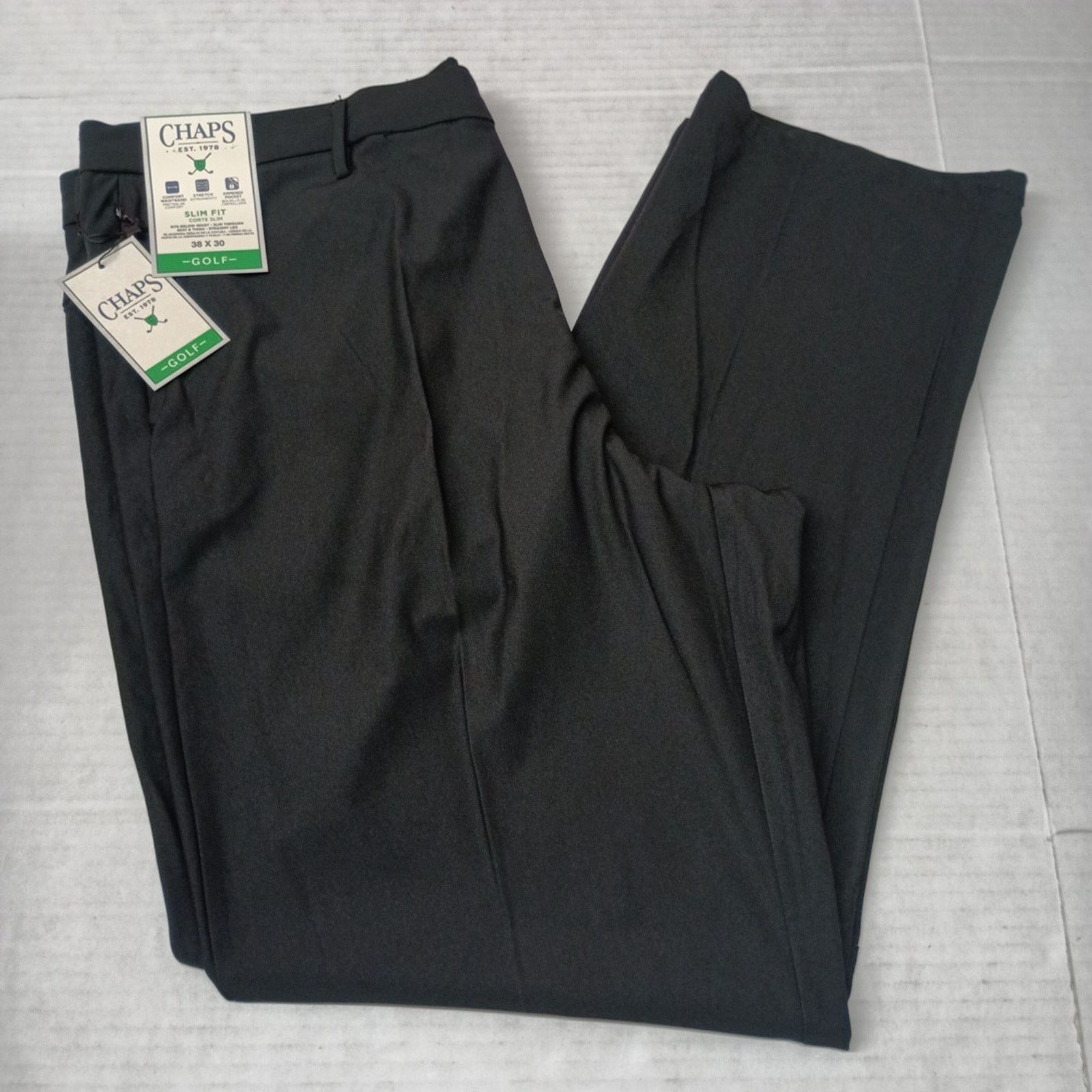 Chaps Chaps Golf Slim Fit Pants Mens 38x30 Black Stretch Waistband Size US 38 / EU 54 - 1 Thumbnail