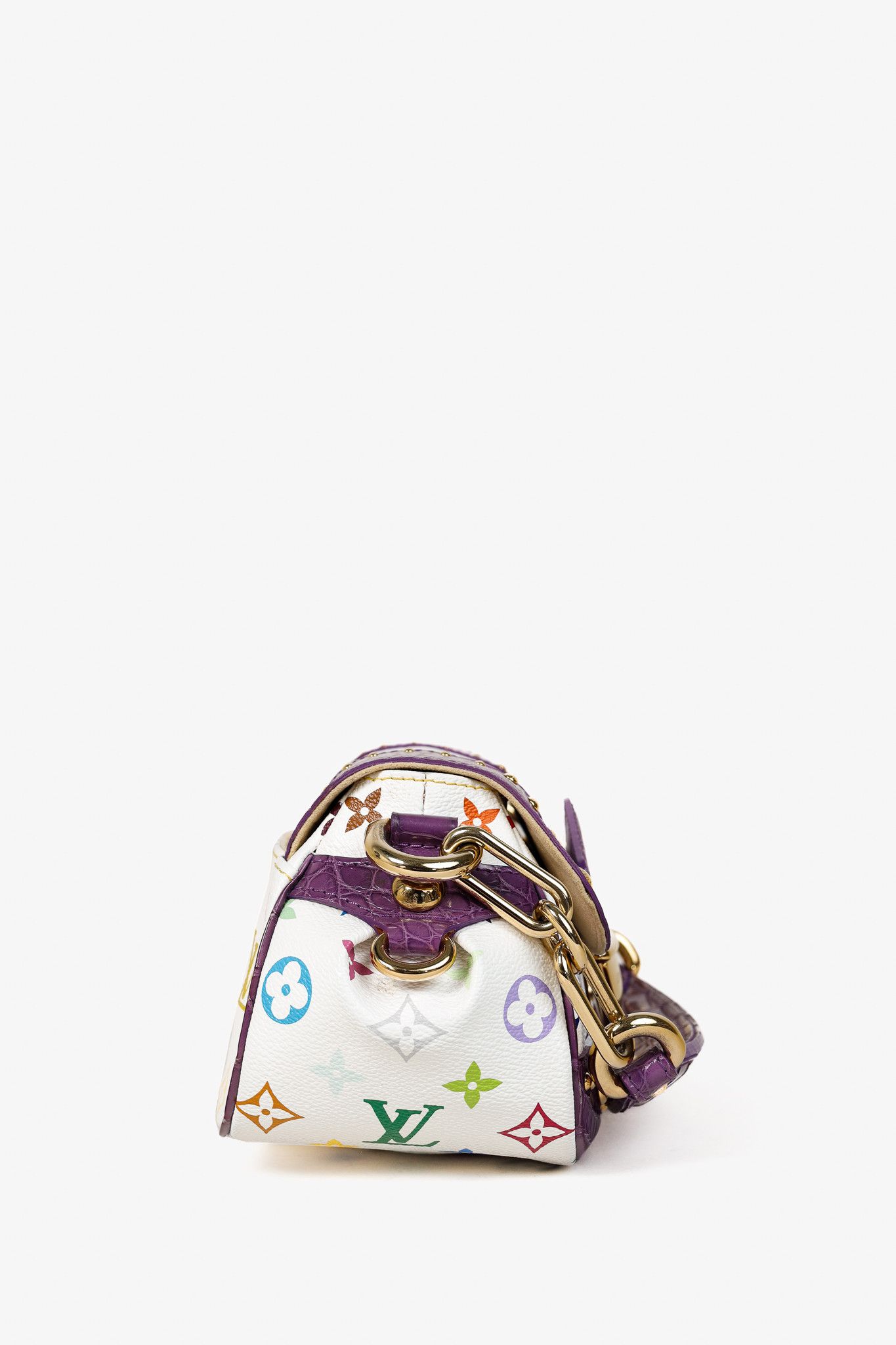Louis Vuitton × Takashi Murakami Louis Vuitton Marilyn Multicolore Purple Crocodile Bag Size ONE SIZE - 3 Thumbnail