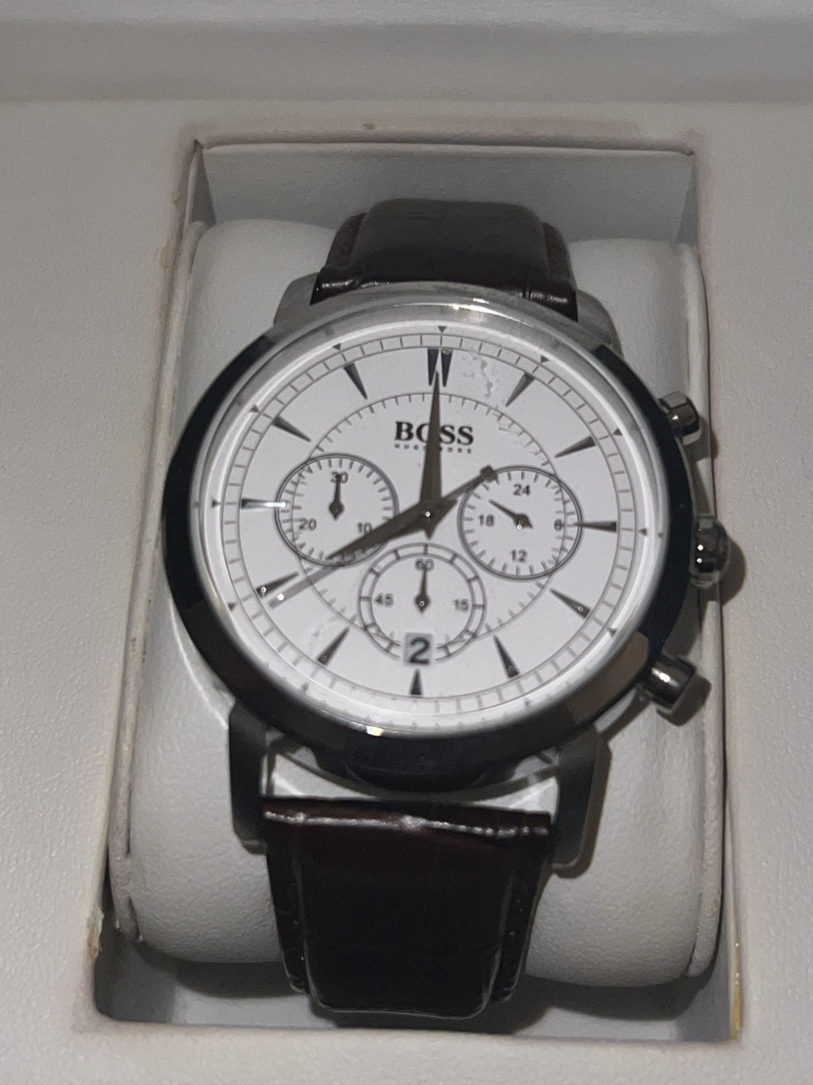 Hugo Boss '1512871' | Chronograph Leather Strap Slim Watch Size ONE SIZE - 3 Thumbnail