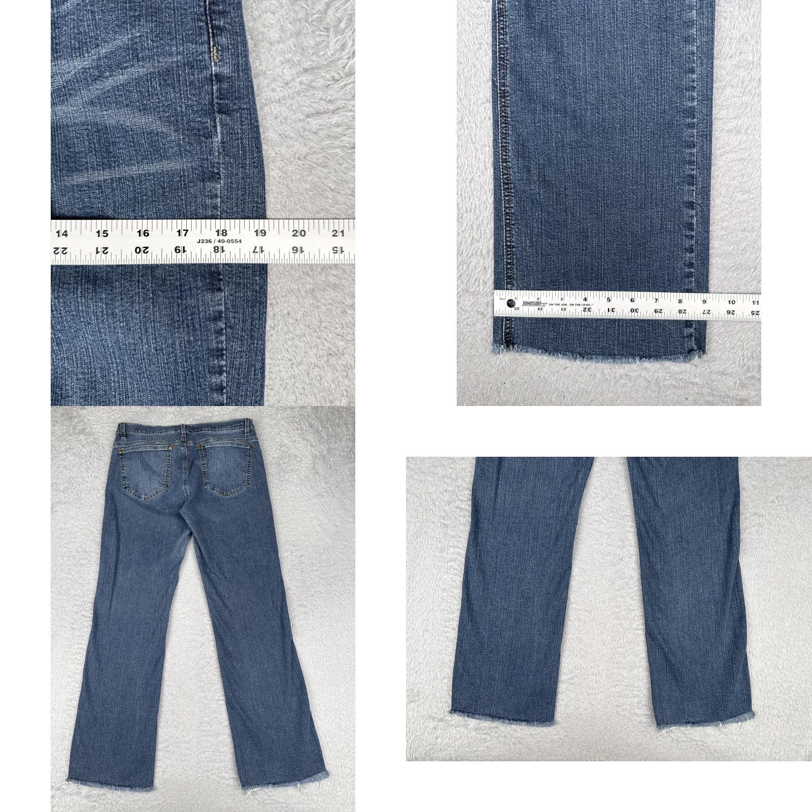 DKNY VINTAGE DKNY Jeans Straight Jeans Womens 12 Blue Mid Rise Distressed Denim 32x30 Raw Hem Size 34" / US 12 / IT 48 - 9 Thumbnail