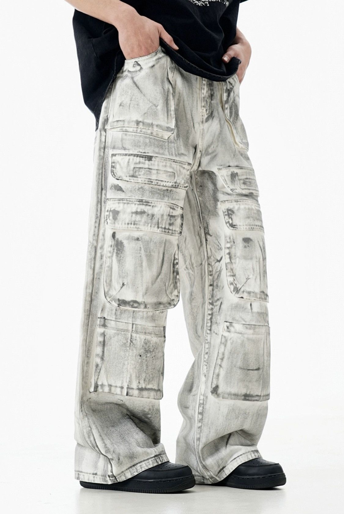 Japanese Brand × Vintage Utility grunge multi pocket faded dirty cargo pants Size US 28 / EU 44 - 1 Thumbnail
