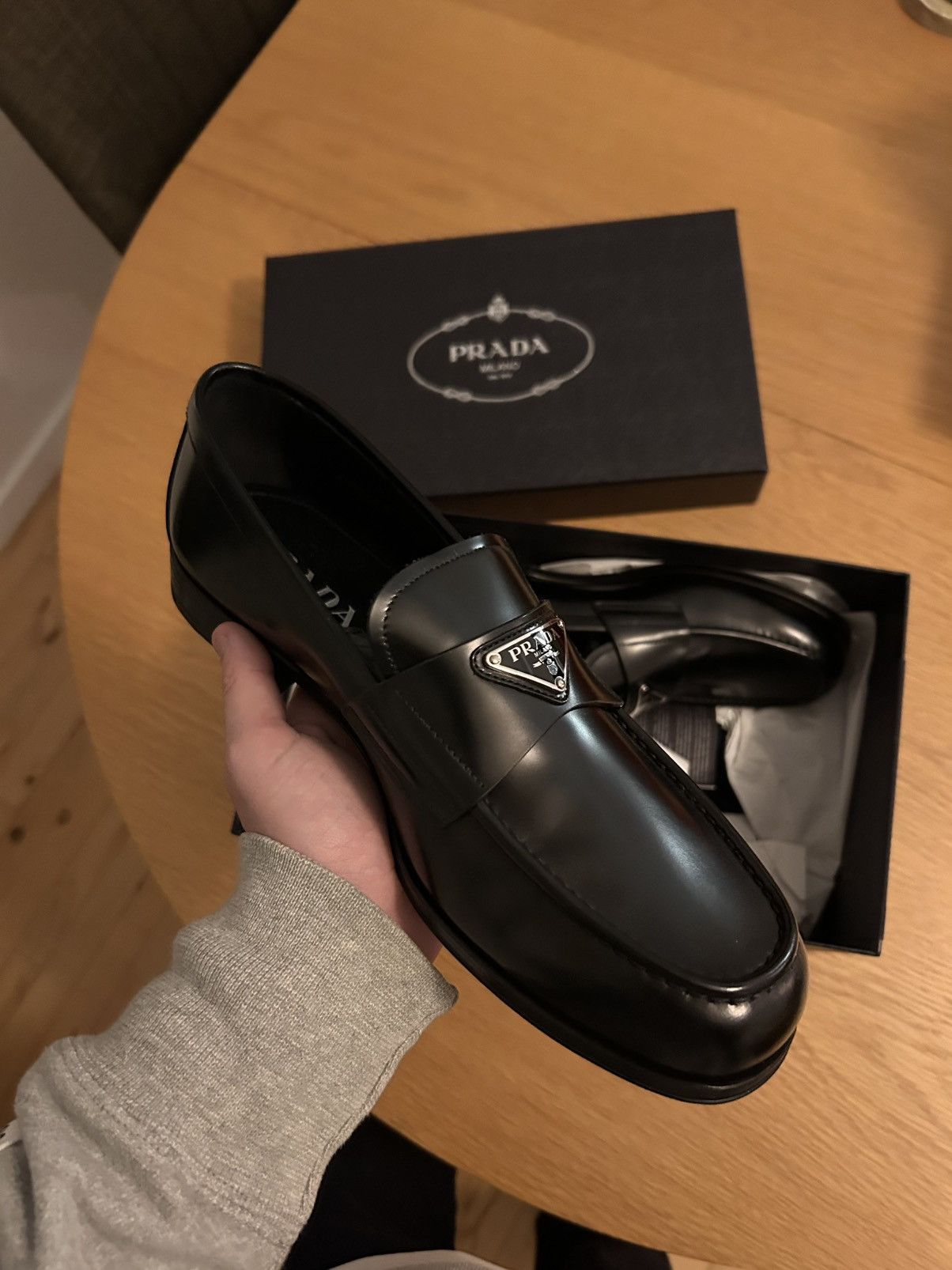 Prada Prada Leather Logo Loafers Size US 10 / EU 43 - 5 Thumbnail