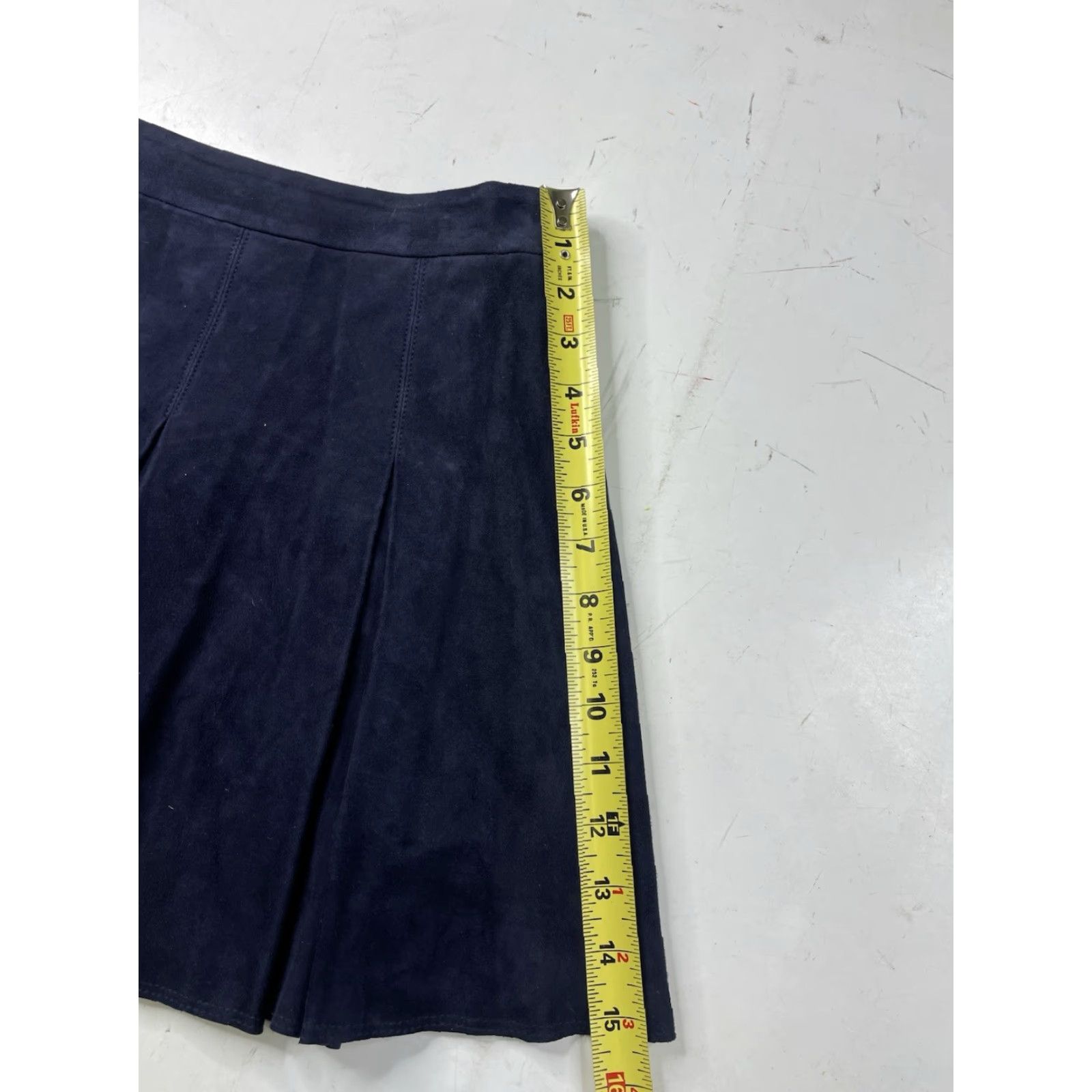 Alice + Olivia Alice + Olivia Skirt Mini Pleated Suede Leather Blue Size 0 Women Short City Vintage No (used) Size 25" / US 0 / IT 36 - 2 Thumbnail