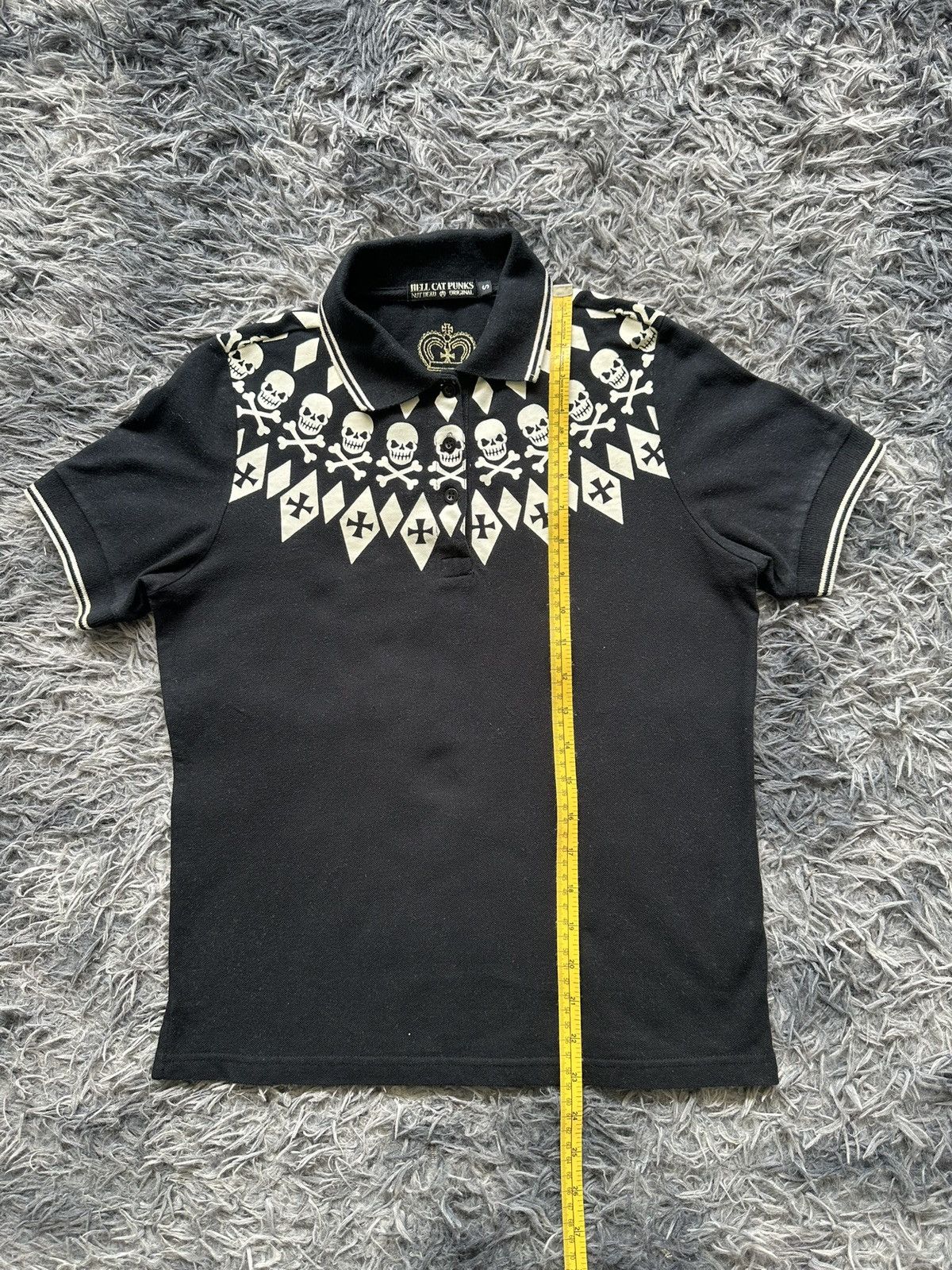 Beauty Beast 🔥Anarchy🔥00’s Hell Cat Punk polo tee Size US S / EU 44-46 / 1 - 14 Thumbnail