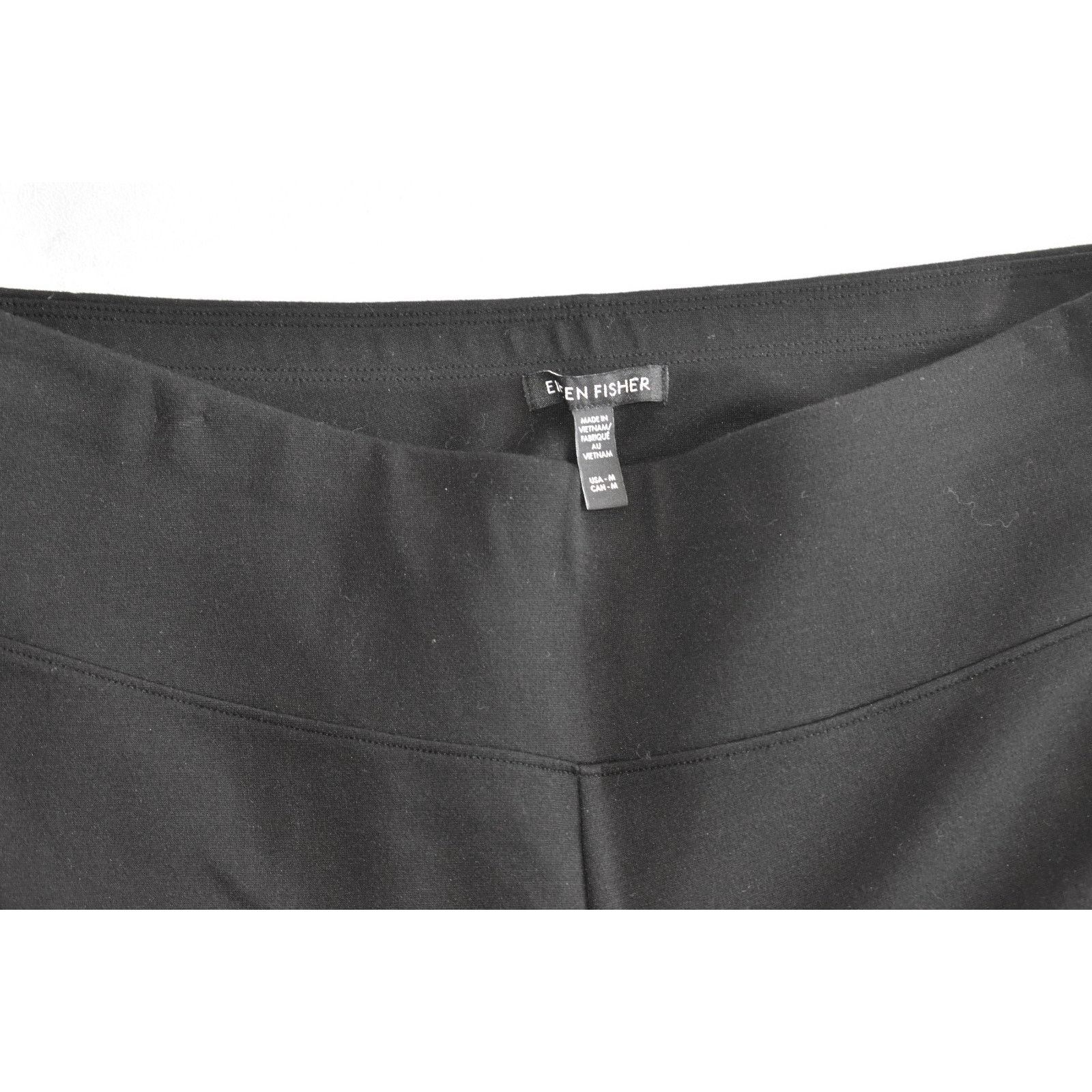 Eileen Fisher EILEEN FISHER Black Stretch Tencel Wide Leg Pants Size M Size 32" / US 10 / IT 46 - 4 Thumbnail