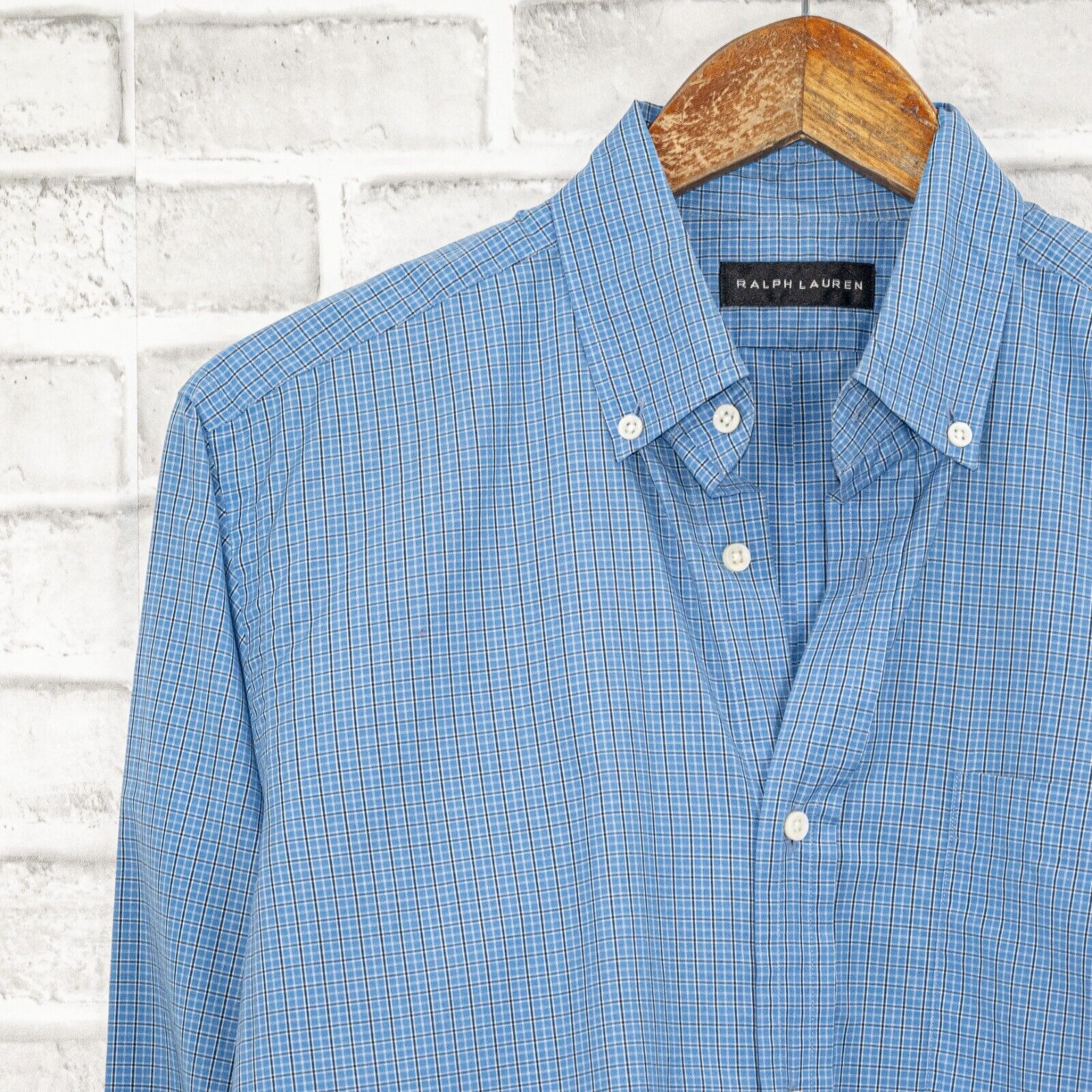 Ralph Lauren Black Label Ralph Lauren Black Label Button Down Shirt in Blue grid Size US M / EU 48-50 / 2 - 6 Thumbnail