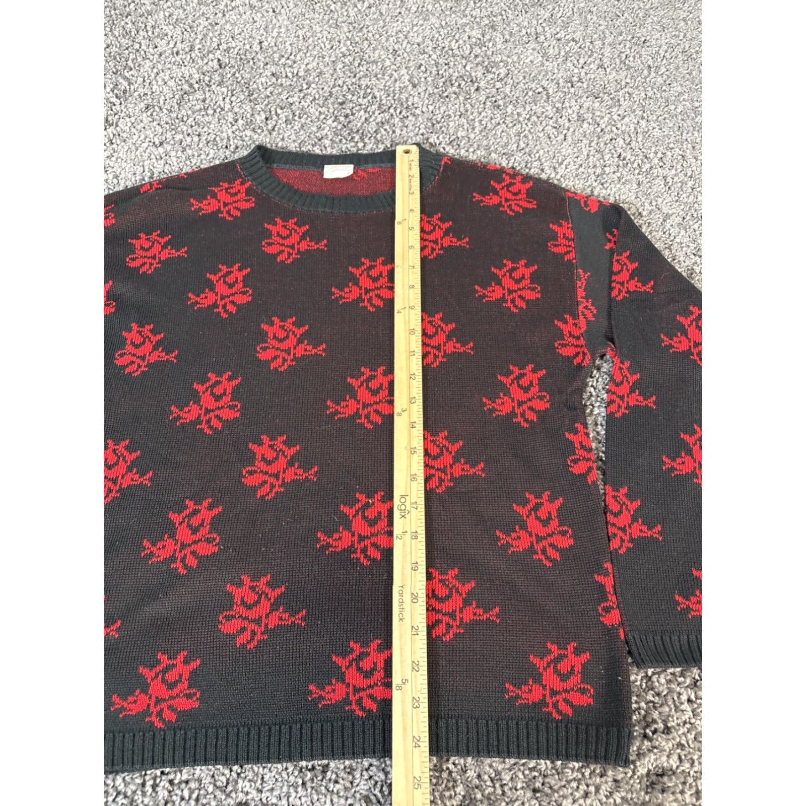 Vintage VINTAGE Pykettes Sweater Womens Large L Black Knit Floral Roses 1980s Pullover Women Size L / US 10 / IT 46 - 2 Thumbnail