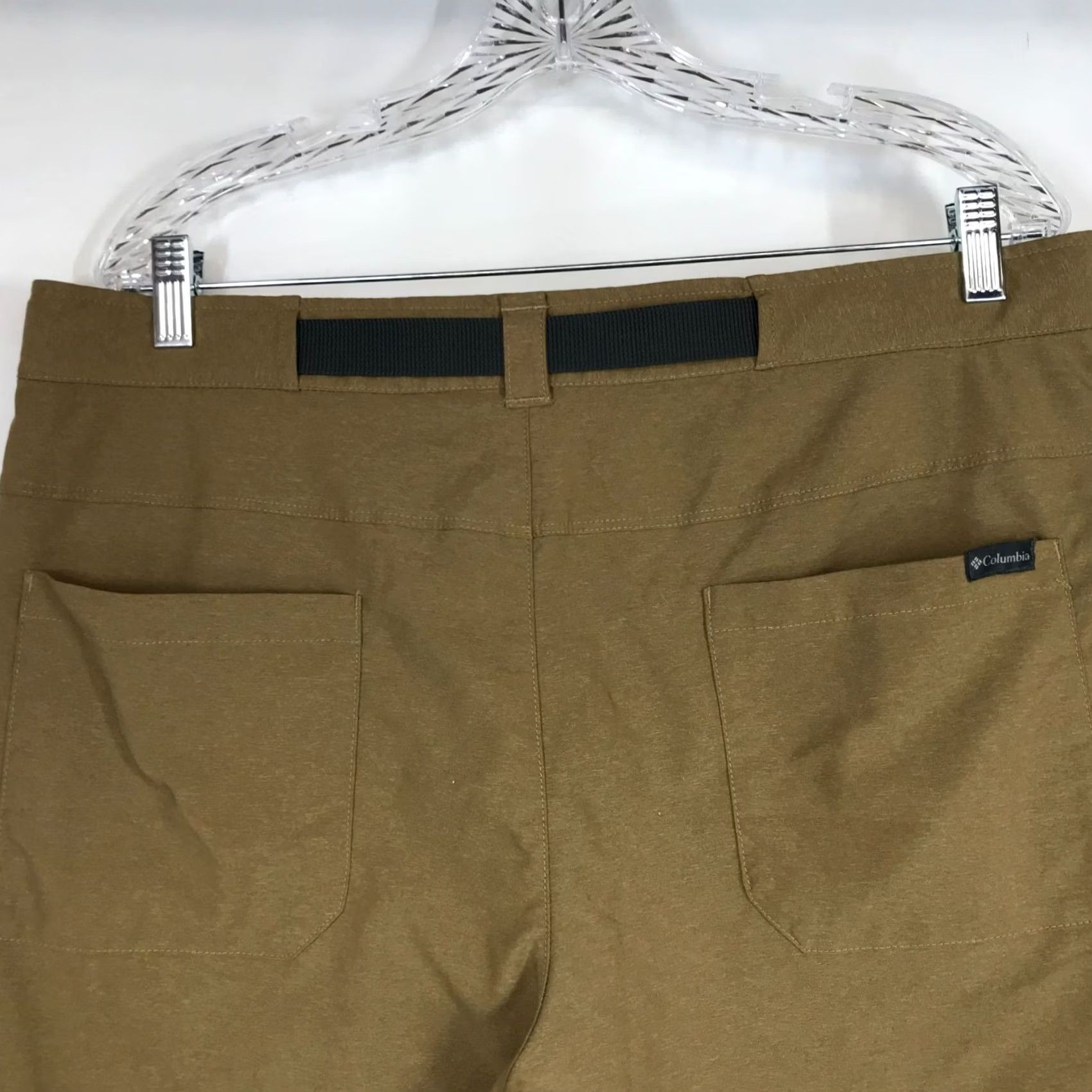 Vintage Columbia Mens 38 X 8 Brown Belted Polyester Blend Shorts Size US 38 / EU 54 - 6 Thumbnail