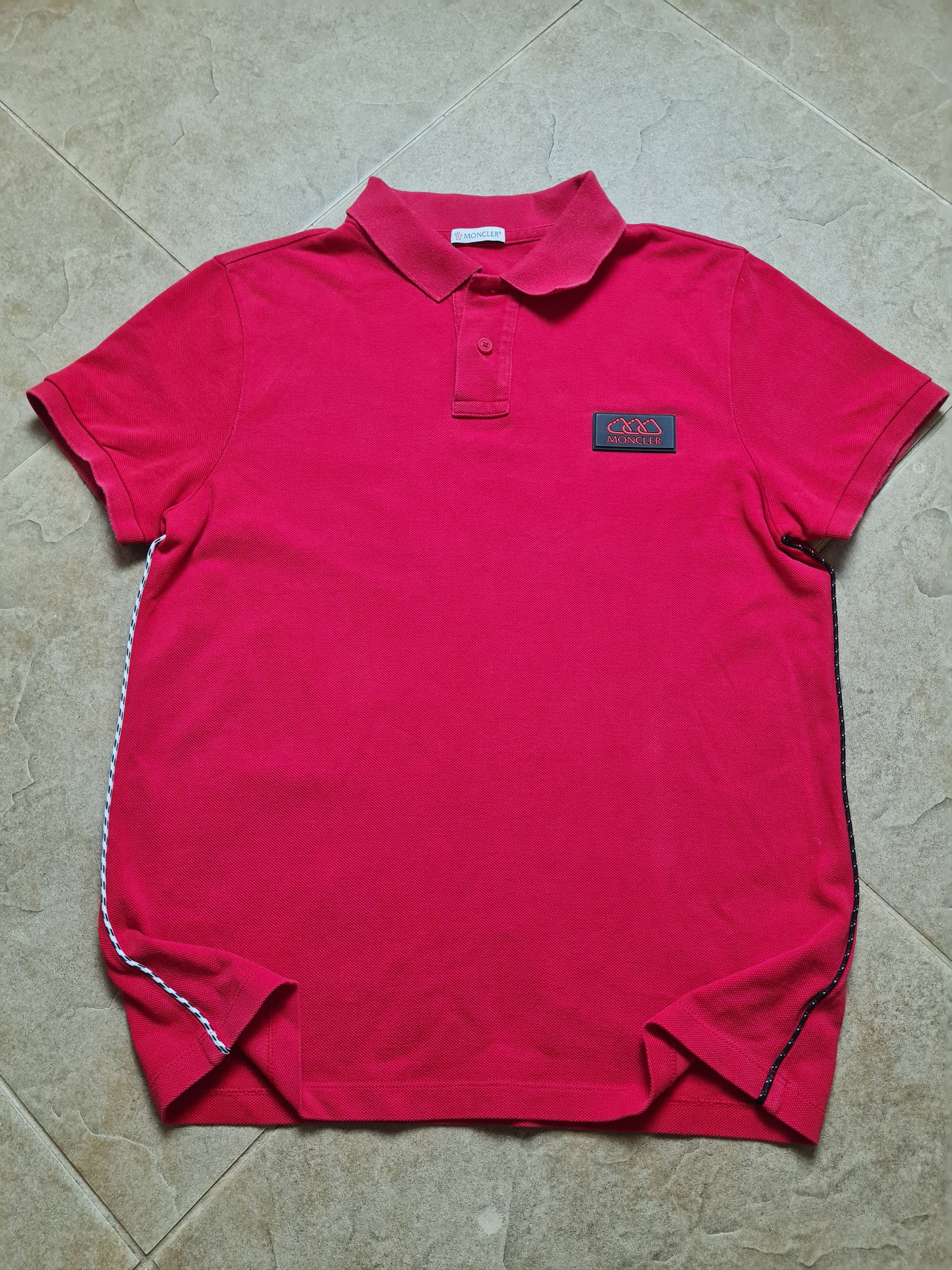 Moncler Mens T-Shirt MONCLER Logo Patch Polo Shirt In Red Size S Size US S / EU 44-46 / 1 - 15 Thumbnail