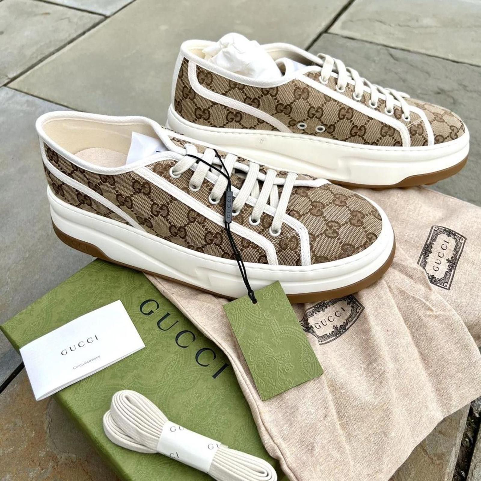 Gucci Adidas  Gucci Gazelle GG Monogram Sneakers Size US 11 | Grailed