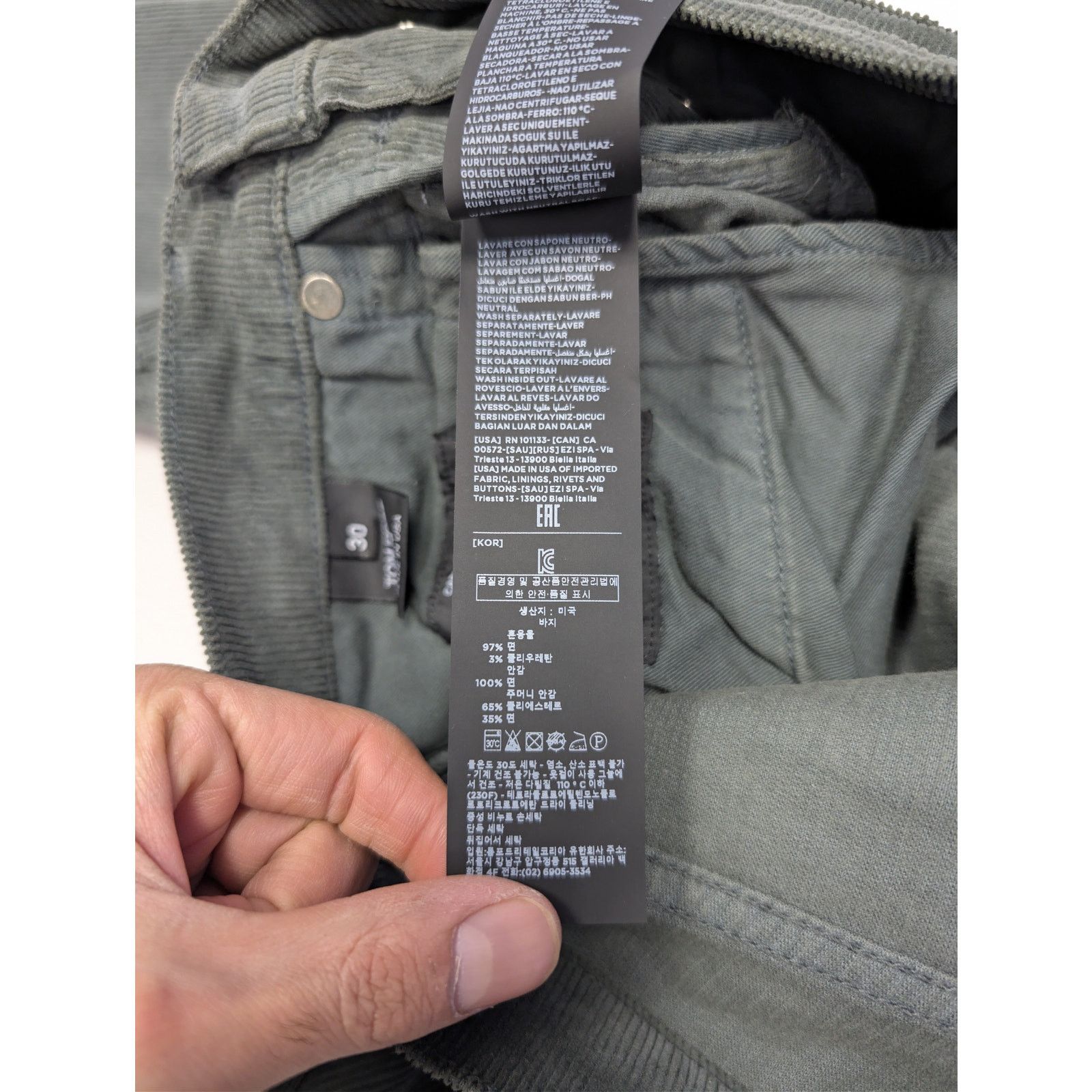 Tom Ford o1rshd1 Slim Fit Denim Jeans in Slate Green Size US 30 / EU 46 - 20 Thumbnail