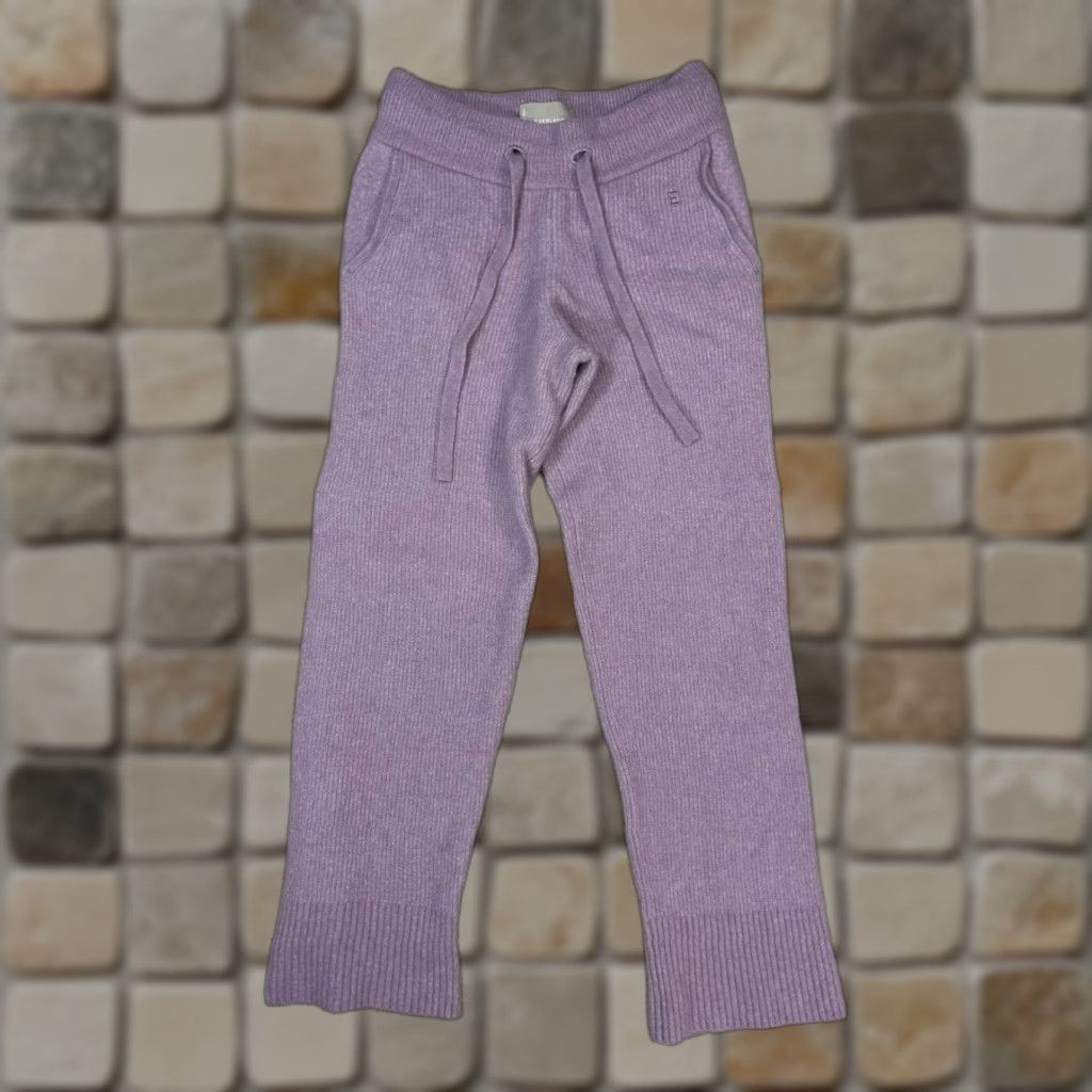 Everlane VINTAGE Everlane The Cozy Sweatpants Womens Small Purple Wool Stretch Mid Rise Straight Size 42" / US 20 - 1 Thumbnail