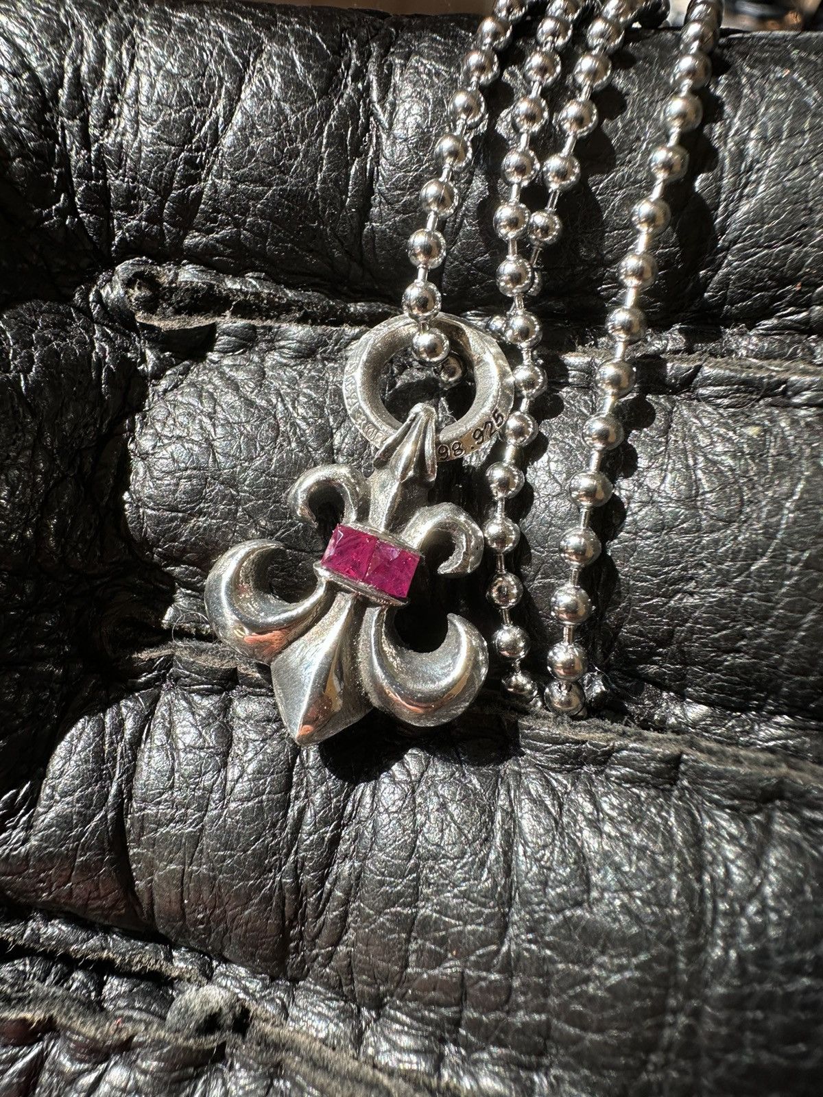 Chrome Hearts Chrome Hearts Ruby BS Fleur Pendant + Ball