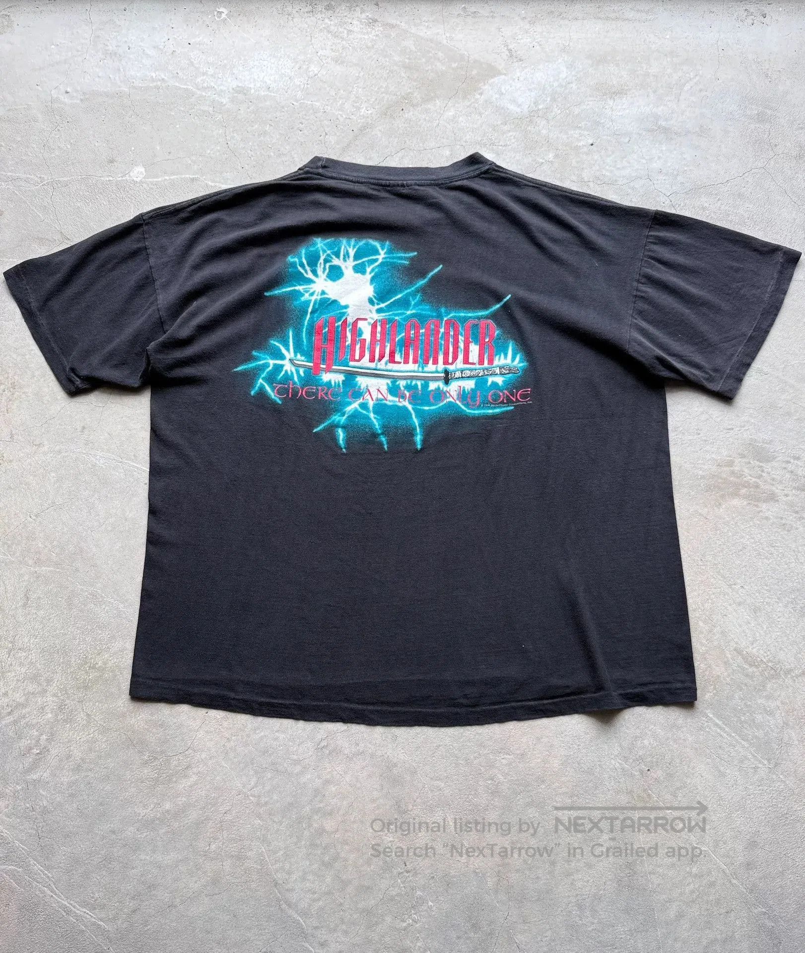 Vintage Vintage 90s Highlander Movie Tee. Size US XL / EU 56 / 4 - 5 Thumbnail