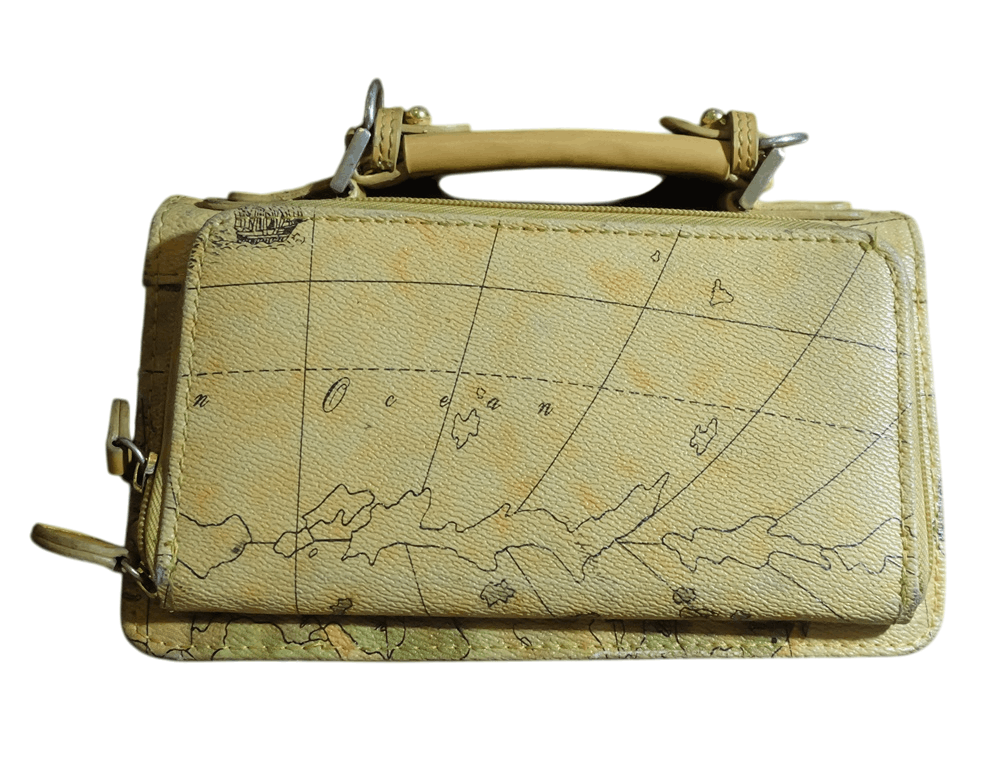 Japanese Brand Orbe Voyage Leather Bag – Map Print Size ONE SIZE - 7 Thumbnail