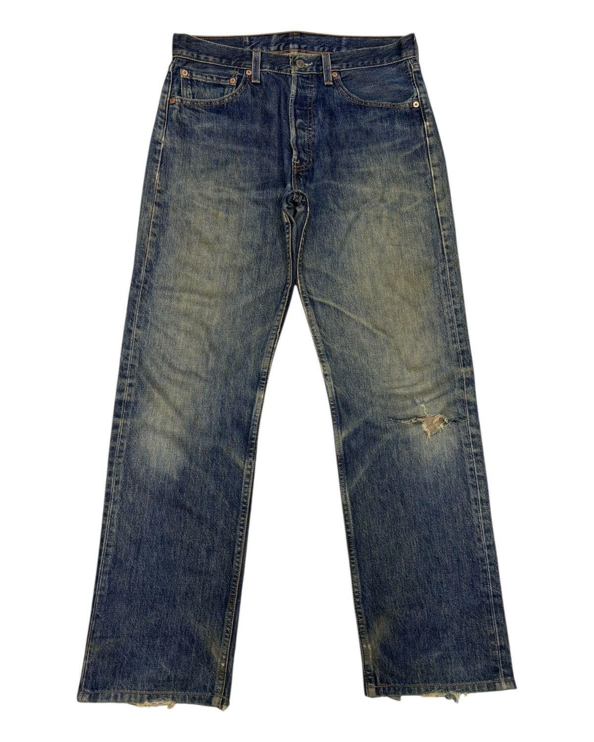 Kapital 🔥VINTAGE LEVIS 501 DISTRESSED PATINA AGED DENIM JEANS Size US 32 / EU 48 - 7 Thumbnail