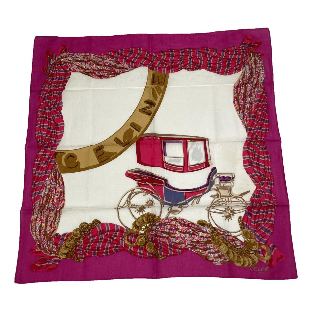 Celine Pink Silk Scarf Size ONE SIZE - 1 Thumbnail