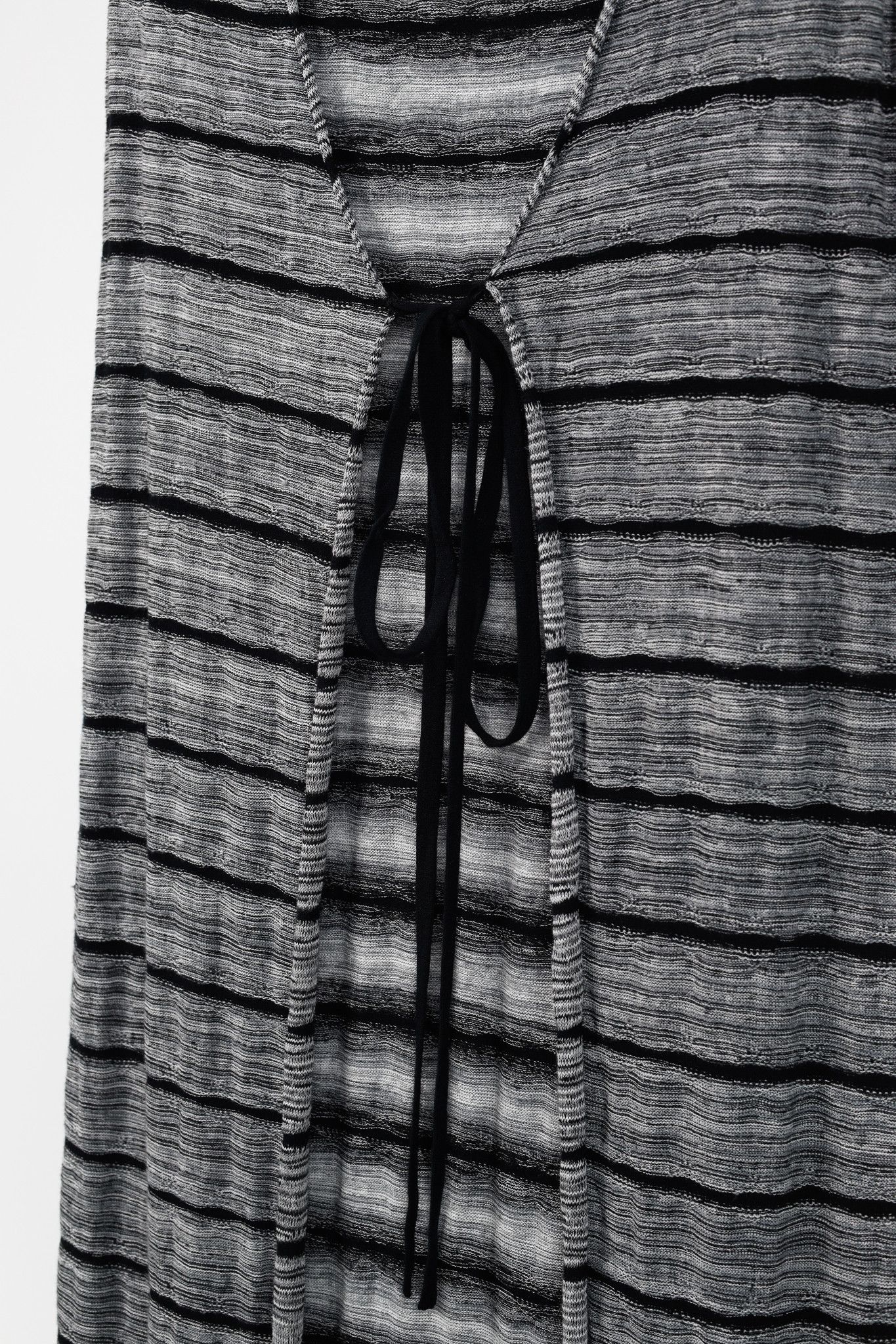 Sarah Pacini Sarah Pacini Grey & Black Striped-Knit Maxi Dress Size ONE SIZE - 6 Thumbnail