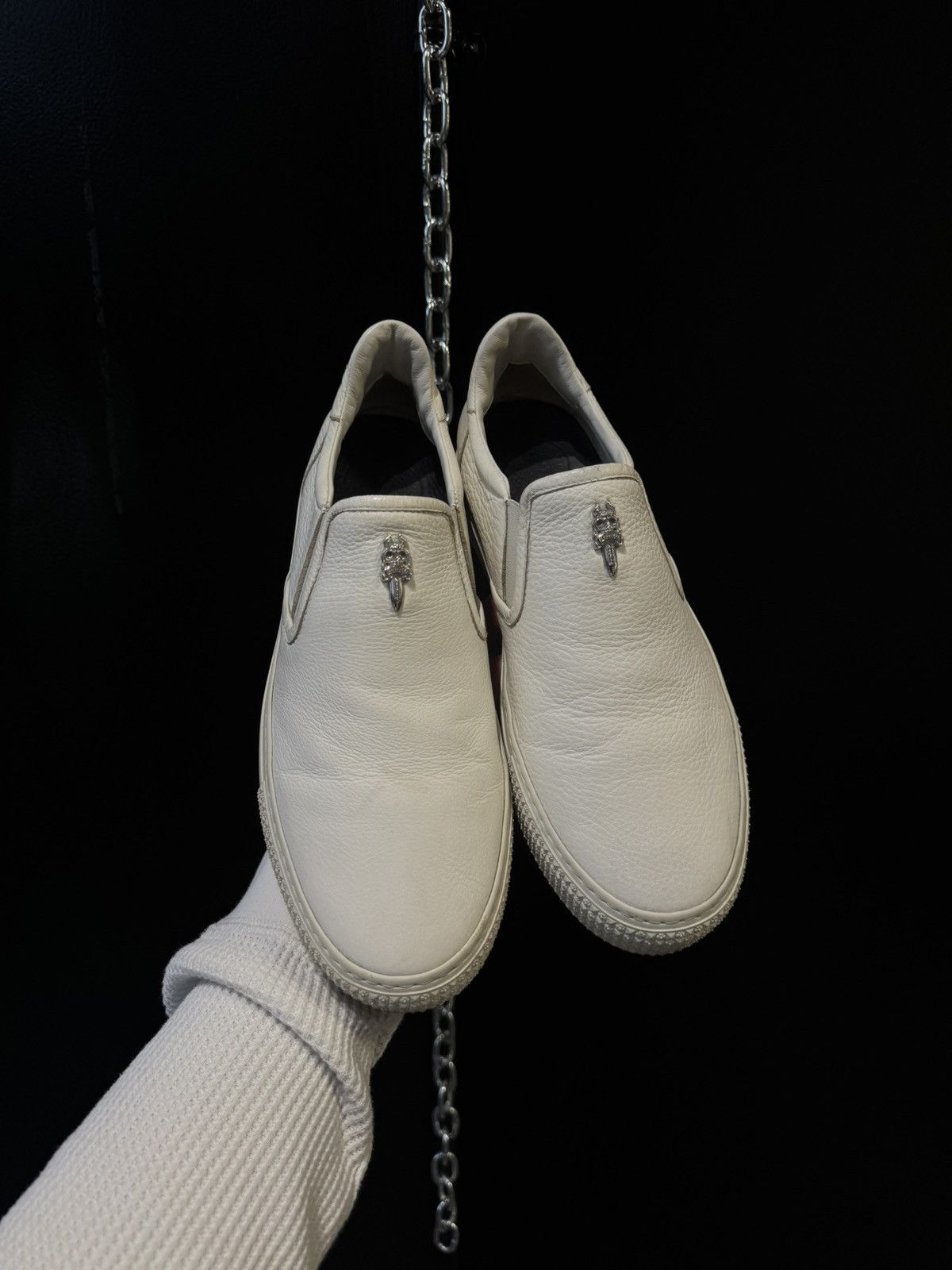 Chrome Hearts Chrome Hearts Leather Slip on shoes white Size US 7 / EU 40 - 2 Thumbnail