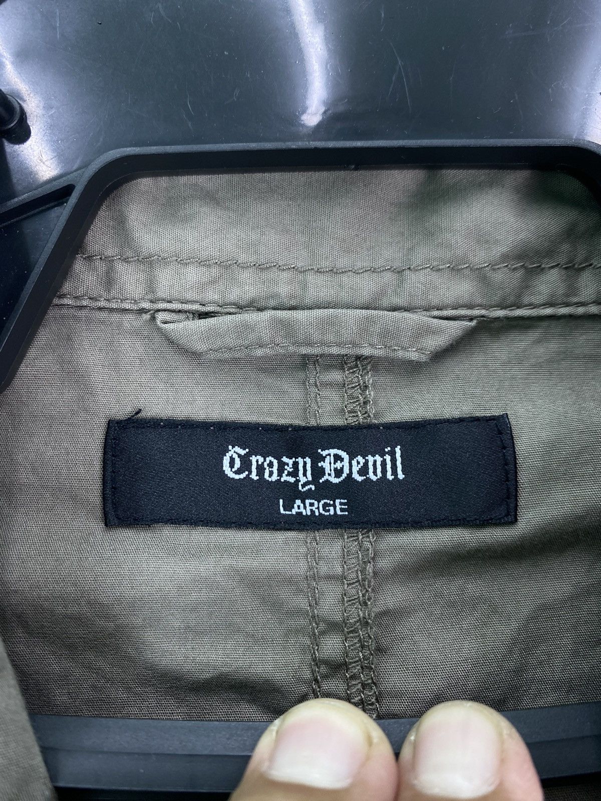 Japanese Brand × Vintage Rare Crazy Devil chainstitch word logo shirts Size US L / EU 52-54 / 3 - 6 Thumbnail