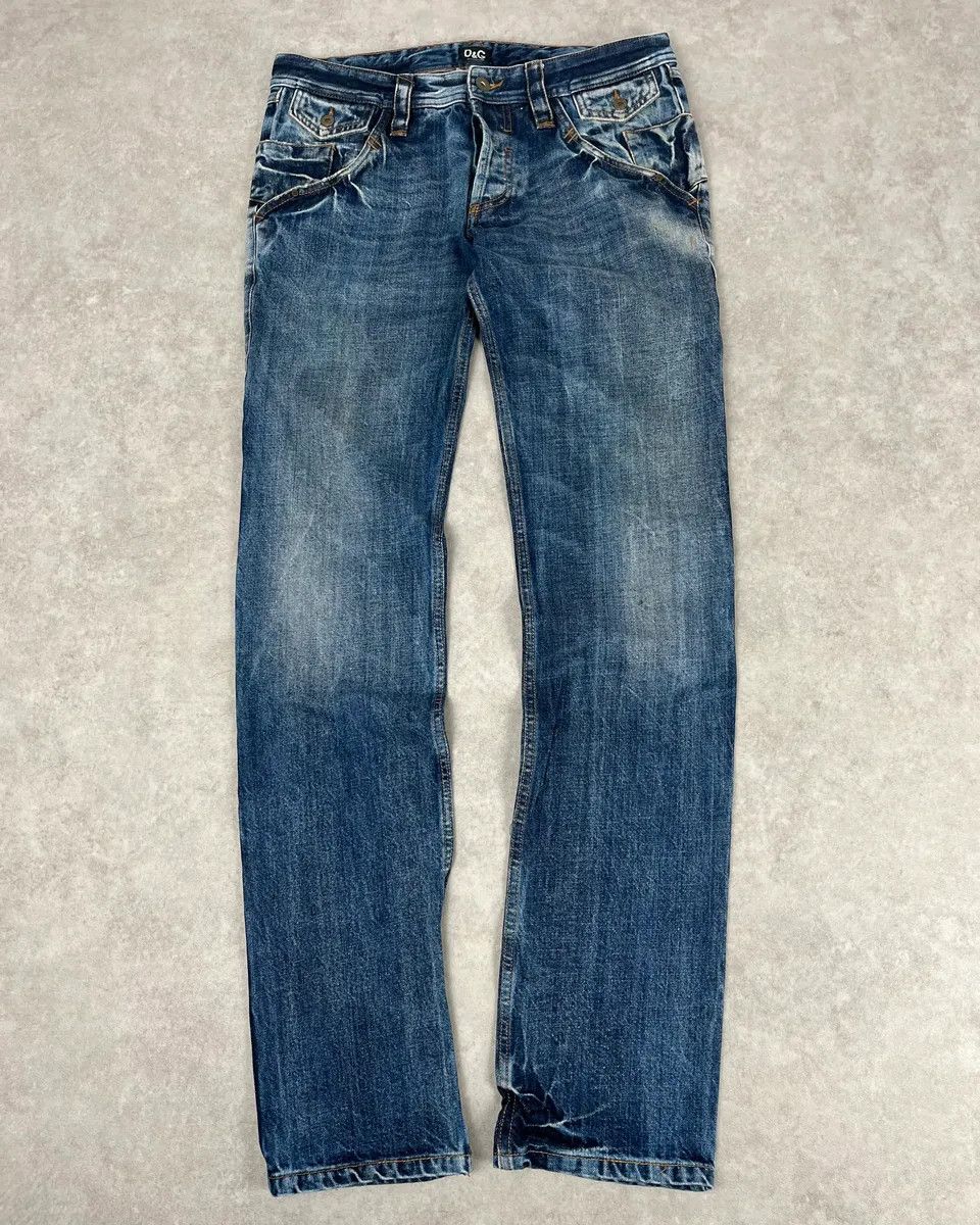 Dolce & Gabbana 2000s Dolce & Gabbana Blue Denim Washed Slim Jeans Size US 31 - 1 Thumbnail
