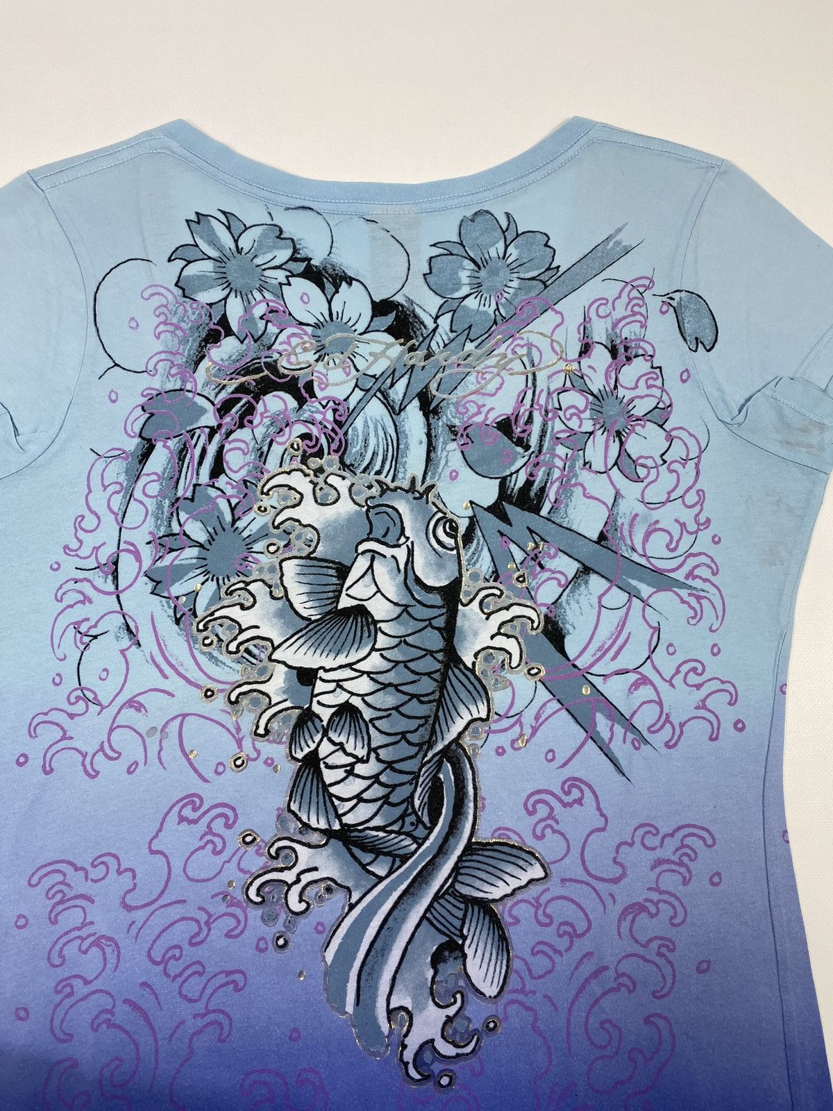 Ed Hardy 🔥LASTDROP🔥 Ed Hardy Carp Koi Fish Flowers Water t-shirt Size L / US 10 / IT 46 - 17 Thumbnail