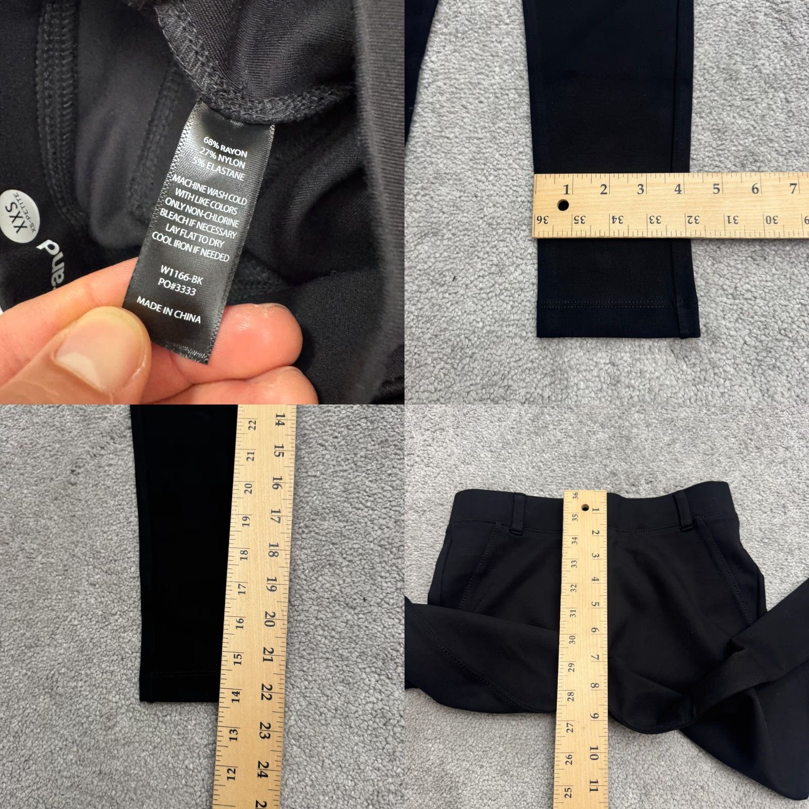 Vintage VINTAGE Betabrand Skinny Leg Classic Dress Pants Women Petite Black Stretch Casual Office Workwear Yoga Size 24" / US 00 / IT 34 - 8 Thumbnail