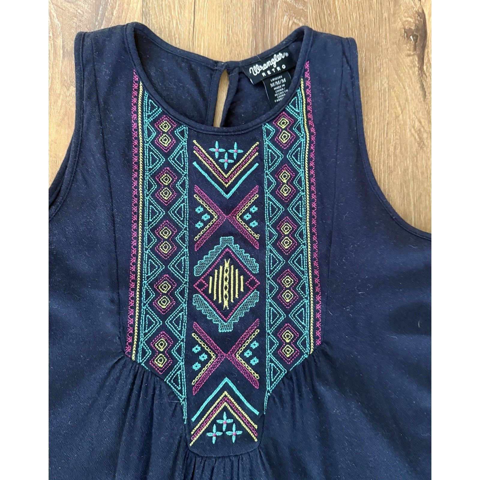 Wrangler Wrangler Retro Black Multicolor Embroidered Aztec Design Top Size M / US 6-8 / IT 42-44 - 7 Thumbnail