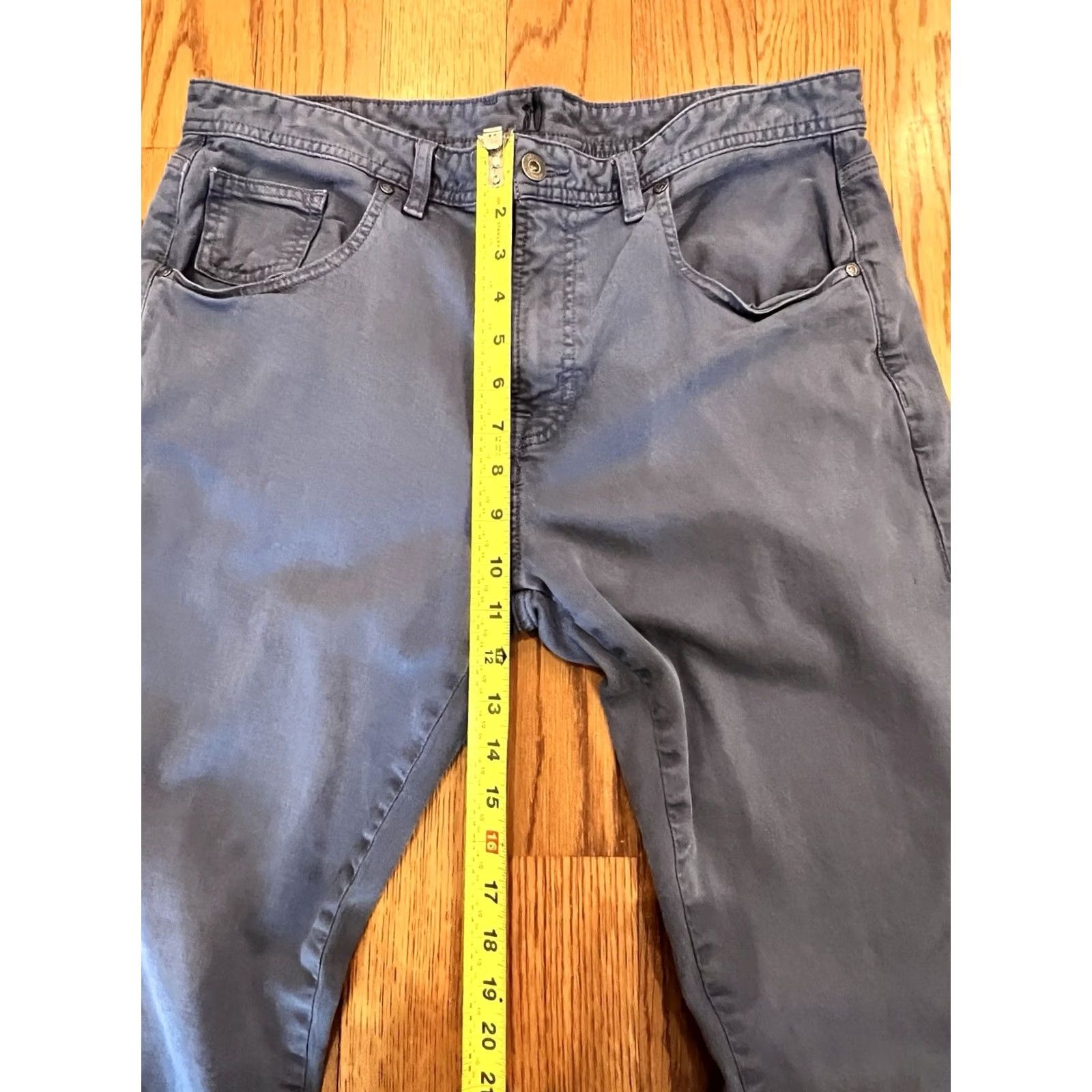 johnnie-O Johnnie O Pants Mens 35x31 Blue 5 Pocket Flat Front Straight Leg Stretch Chino Regular Size US 35 - 7 Thumbnail