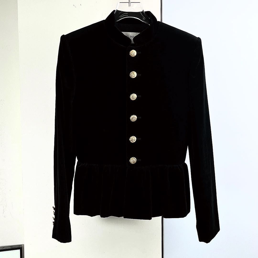 Celine Celine Velvet Gold Button Jacket Size 34 Size XS / US 0-2 / IT 36-38 - 1 Thumbnail