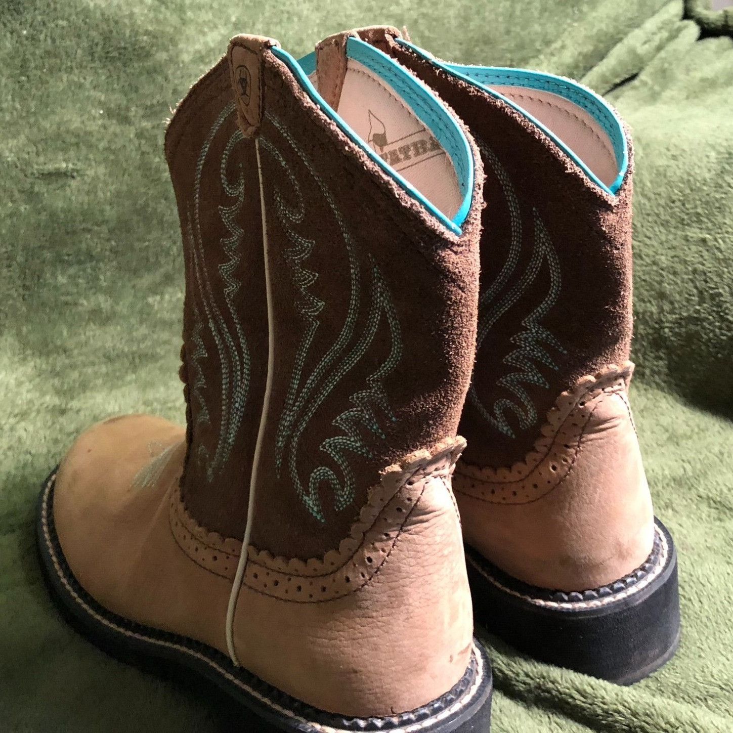 Ariat Ariat Womens Fatbaby Cowboy Boots 10B Suede Heritage Western Size US 10 / IT 40 - 9 Thumbnail