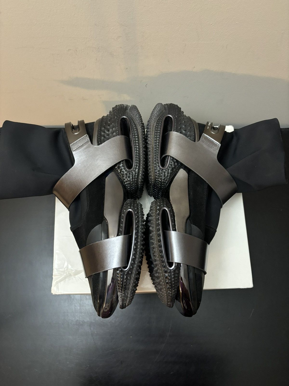 Balmain Balmain B Bold High Top Double Strap Grip Metallic Sneakers Size US 13 / EU 46 - 3 Thumbnail