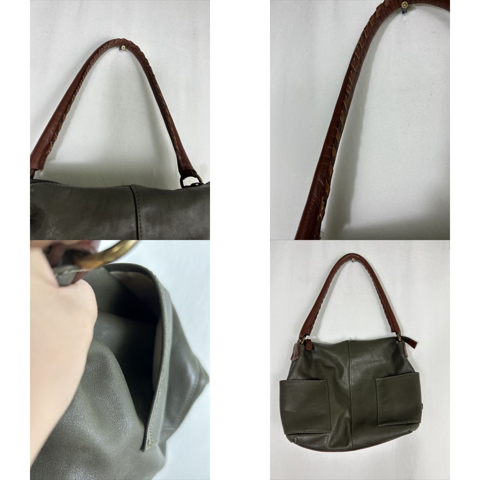 Vintage Sundance Gray Genuine Double Pockets Leather Simplicity Tote Handbag Purse 14x11 Size ONE SIZE - 8 Thumbnail