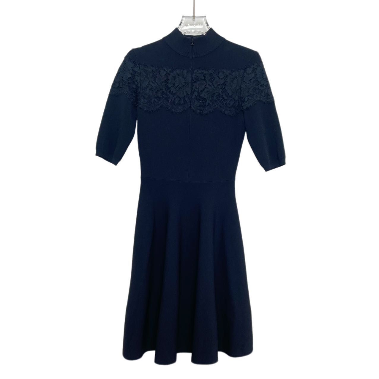 Valentino Valentino Black Lace Waist-cinched Dress K26WX Size S / US 4 / IT 40 - 1 Thumbnail