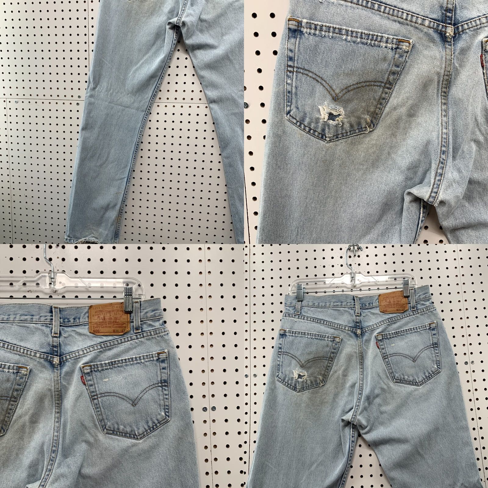 Levi's Vintage Levi'S 505 Denim Jeans Mens Size Fits 33x33.5 Light Wash Straight Leg Size US 33 - 9 Thumbnail