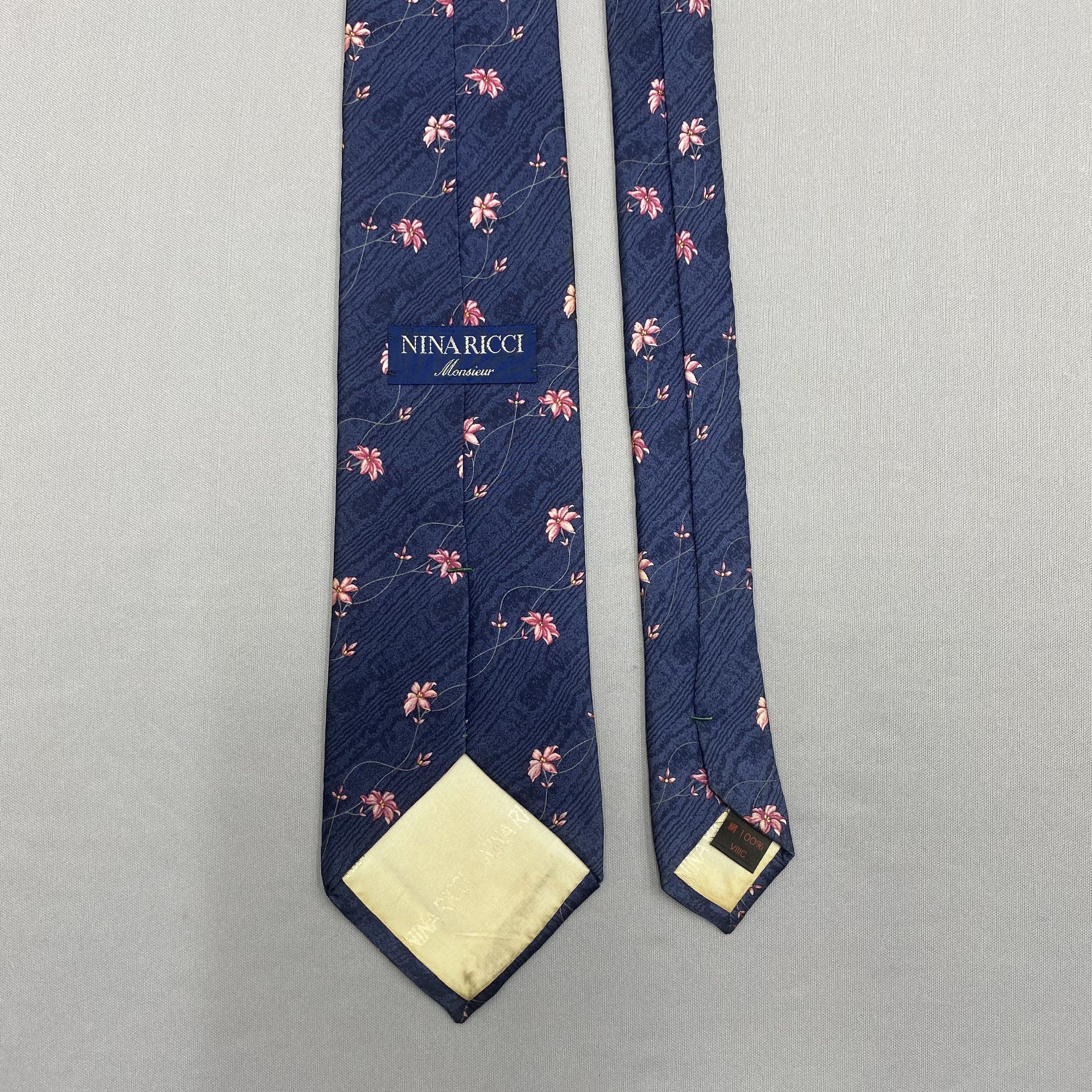 Japanese Brand Vintage Nina Ricci SILK Necktie Cravate Pure Silk Neck Tie Size ONE SIZE - 7 Thumbnail