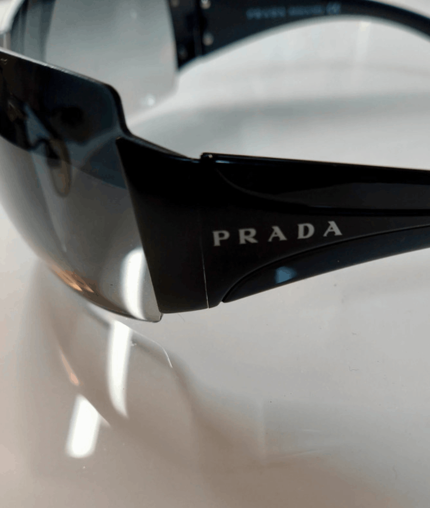 Prada × Vintage PRADA Sunglasses Rimless Sport Metal Frame Shield RI715 Size ONE SIZE - 1 Thumbnail